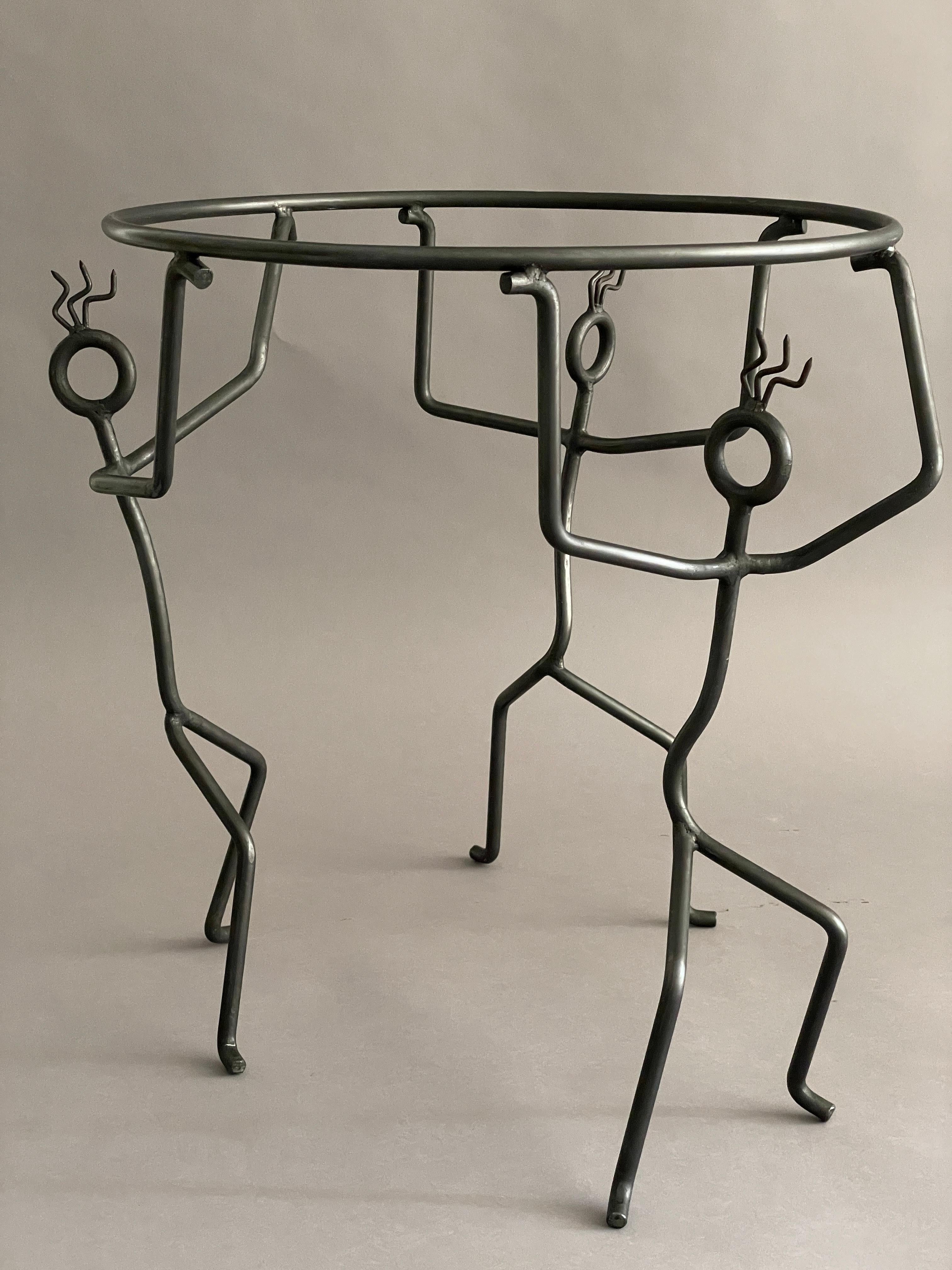 Pair of wrought iron side table dancing ladies figure    Andre Dubreuil 2