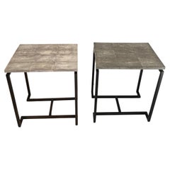 Pair of Side Table in Galuchat