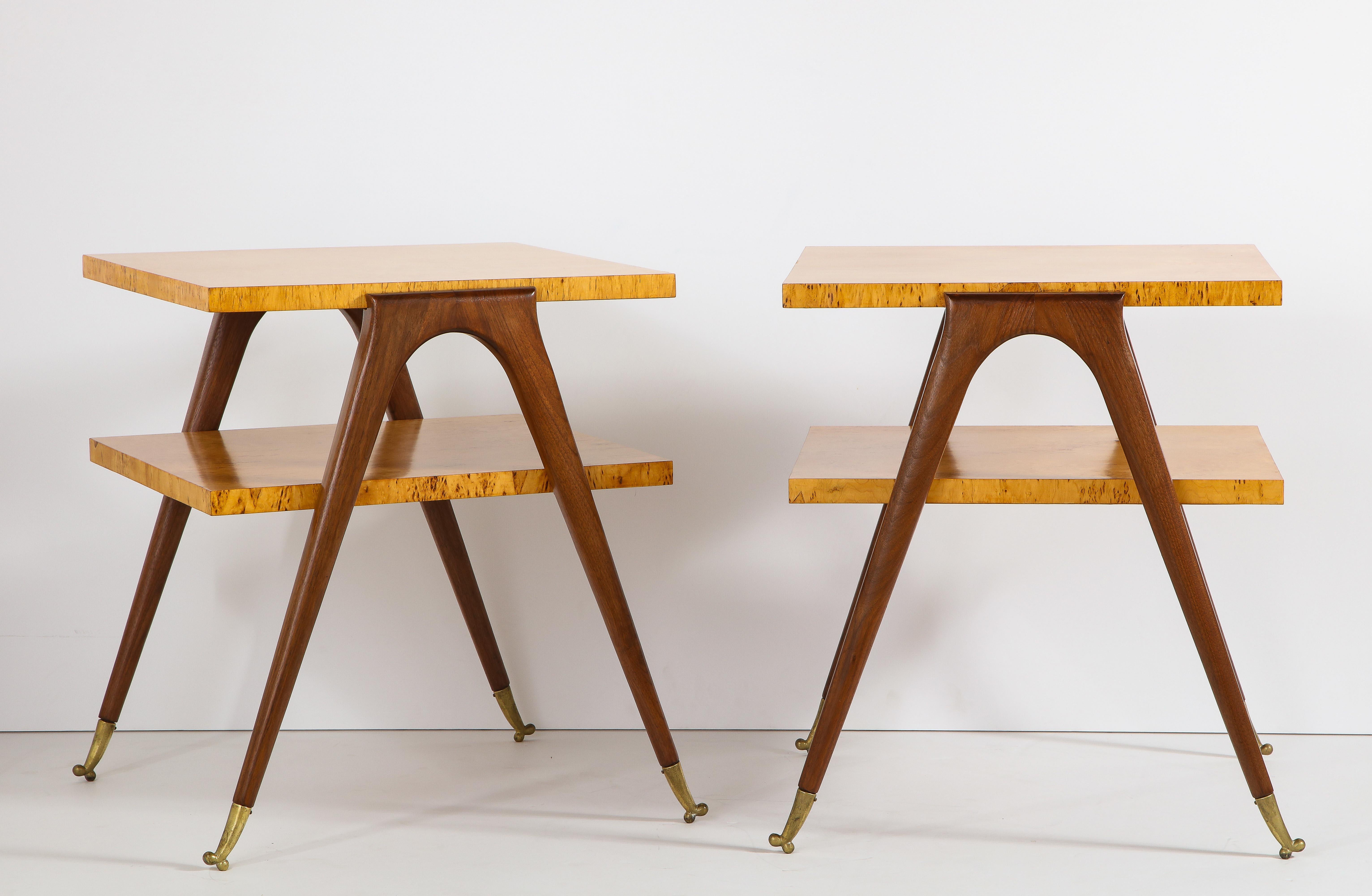 Italian Pair of Side Tables Attributed to Osvaldo Borsani For Sale