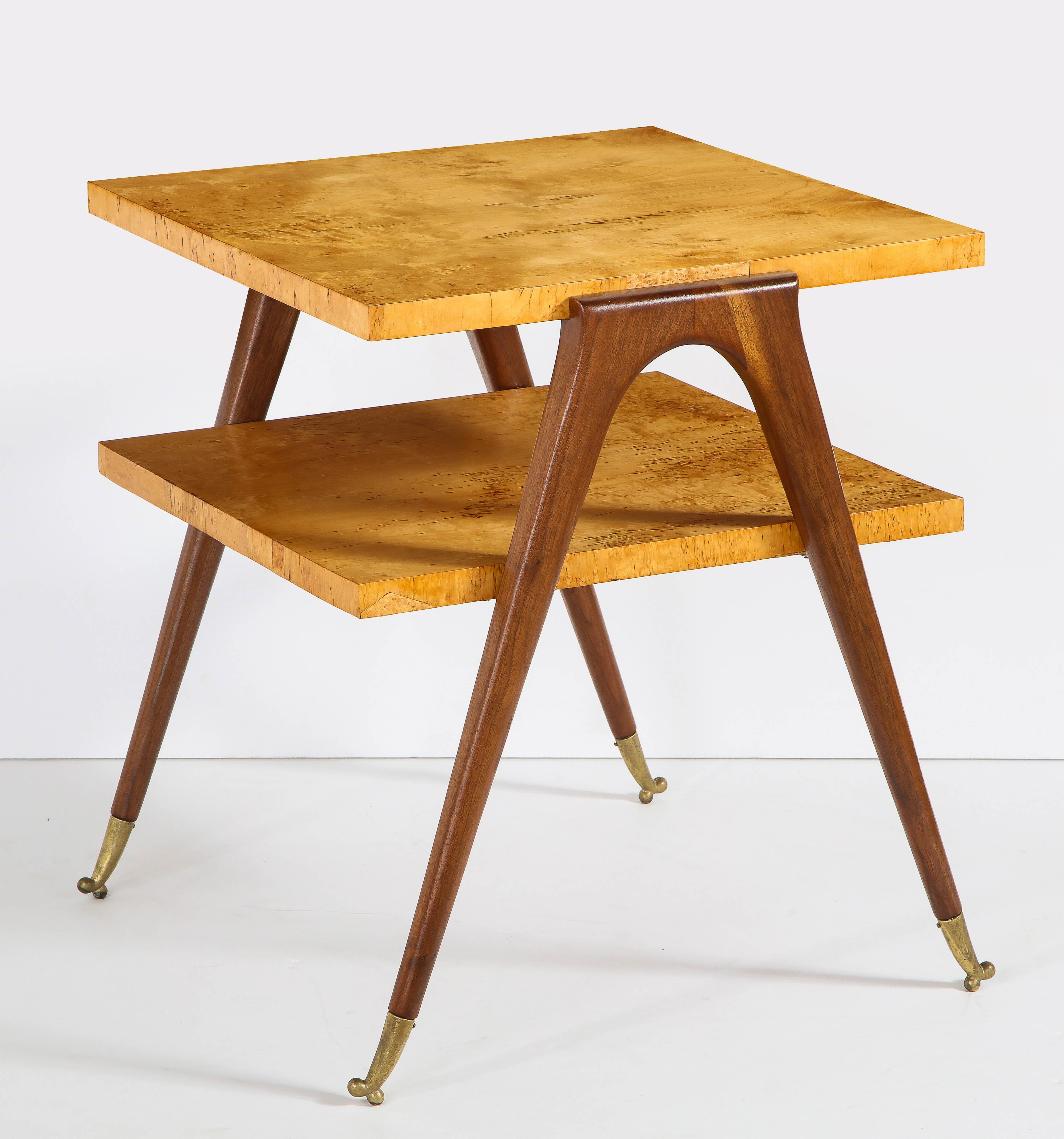 Pair of Side Tables Attributed to Osvaldo Borsani In Fair Condition For Sale In Newburgh, NY