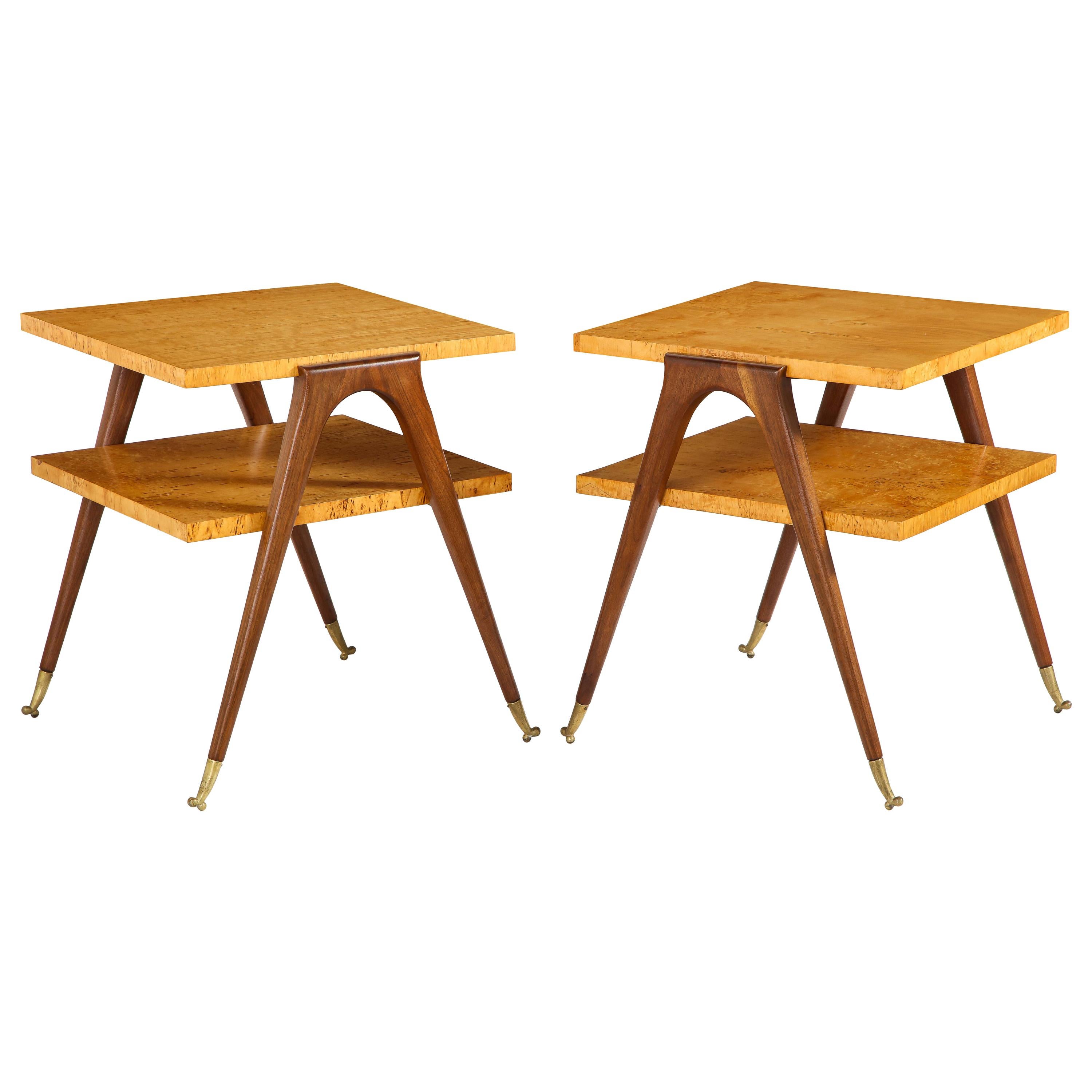 Pair of Side Tables Attributed to Osvaldo Borsani For Sale