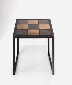 Beistelltische mit schwarzem Metallgestell und Keramikplatten von Dalo, Paar