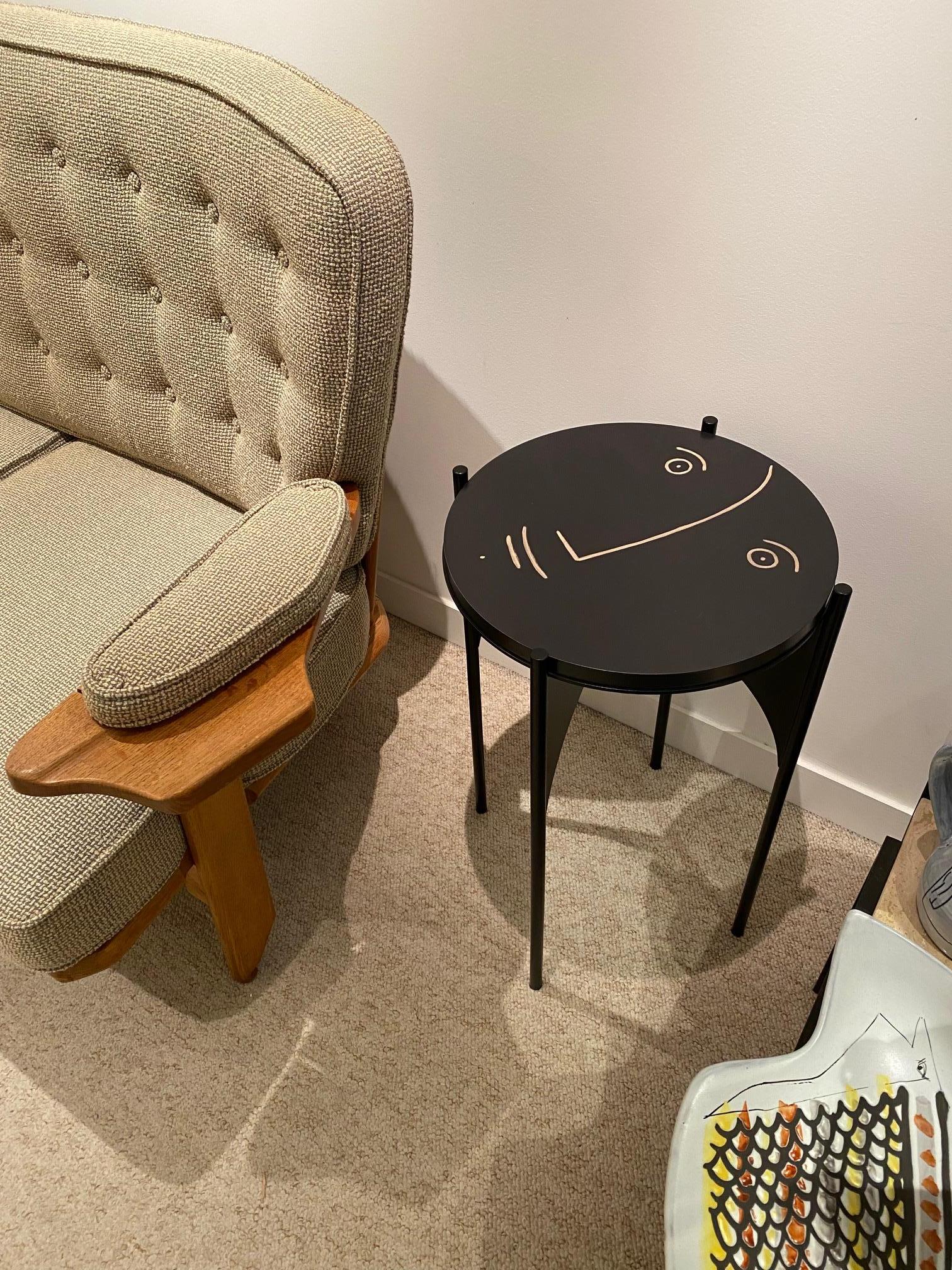 Paire de tables d'appoint avec cadre en métal noir et plateau en céramique par Dalo en vente 4