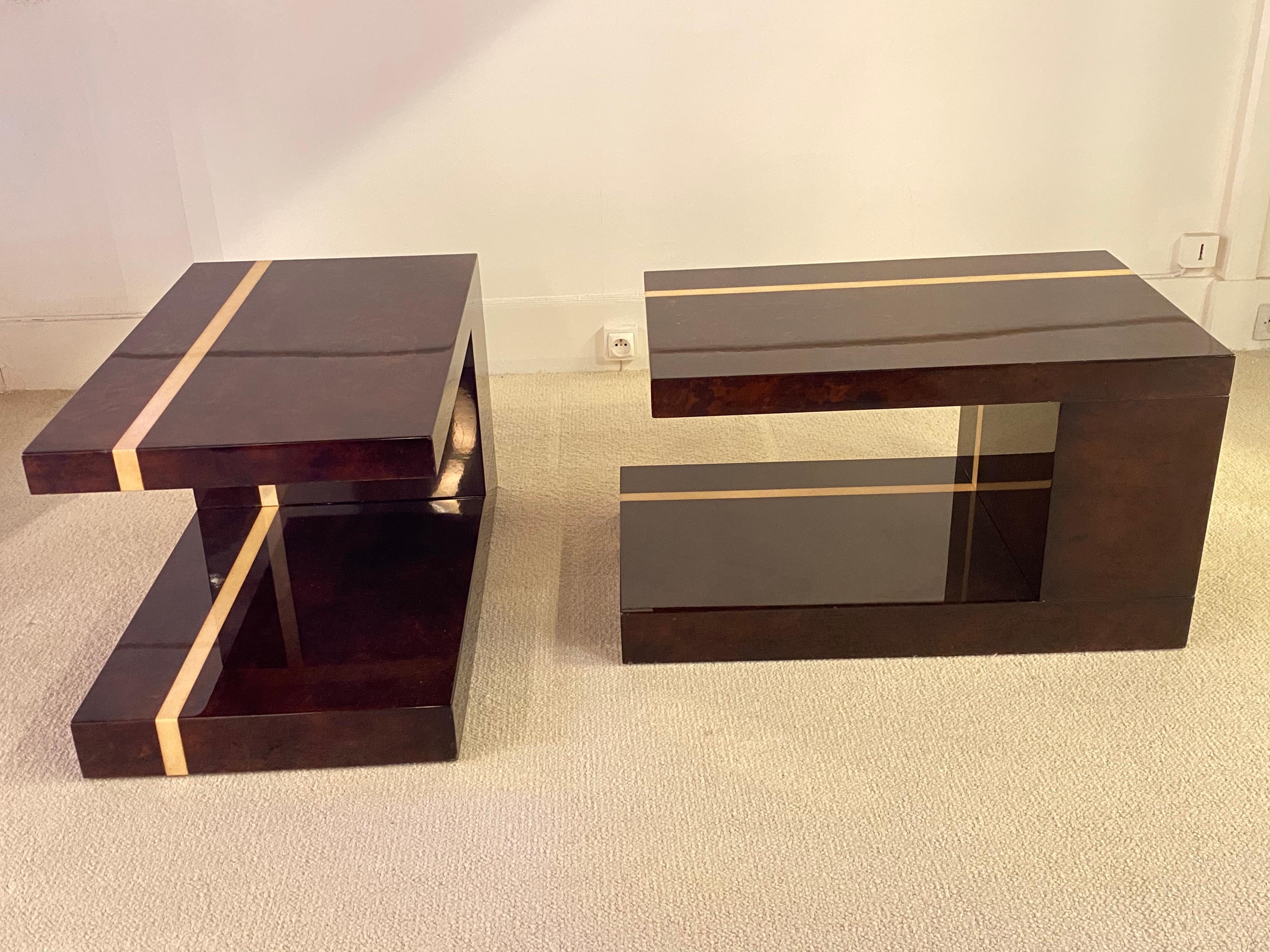 Pair of Side Tables by Aldo Tura 3