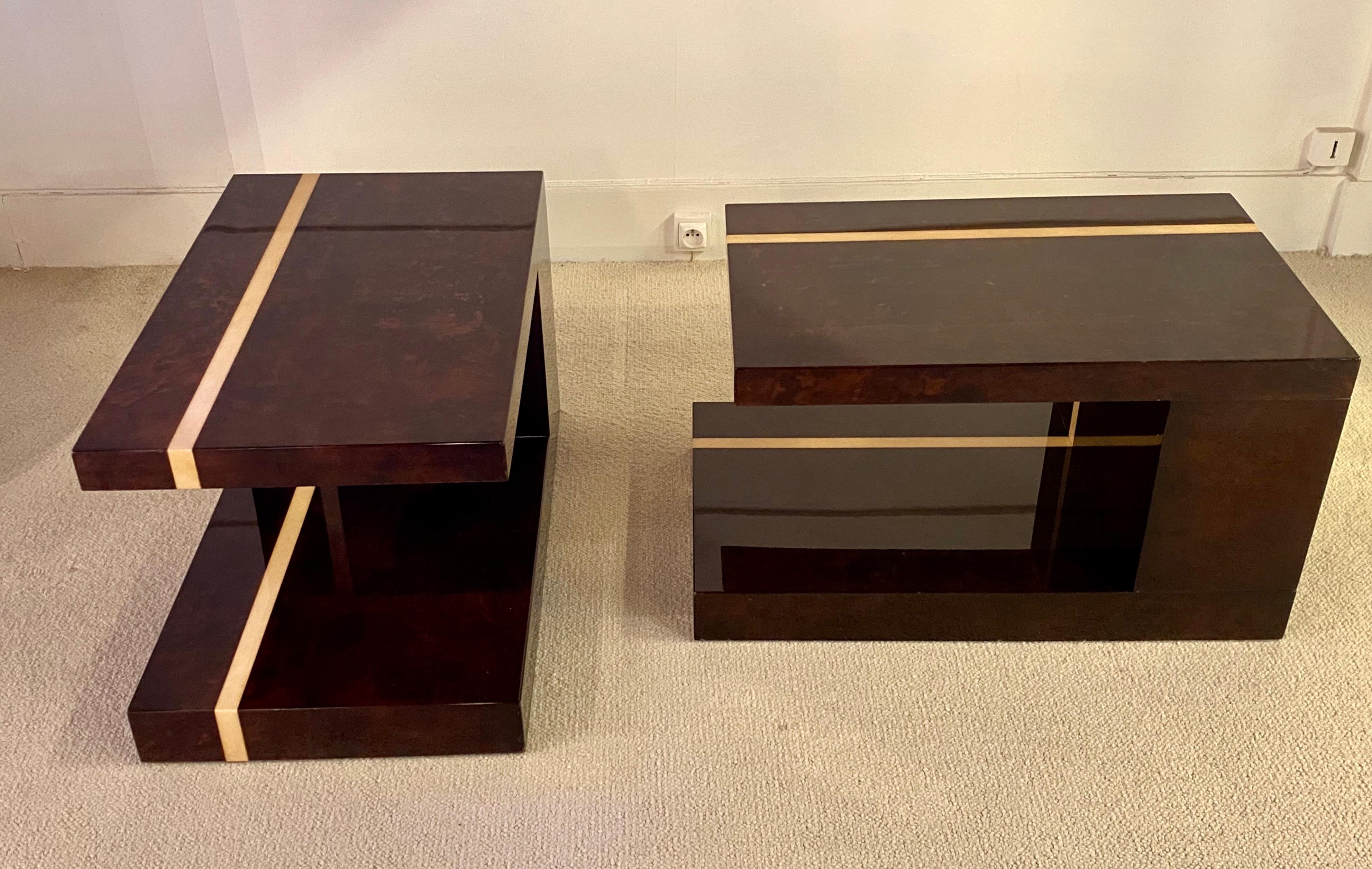 Pair of Side Tables by Aldo Tura 4