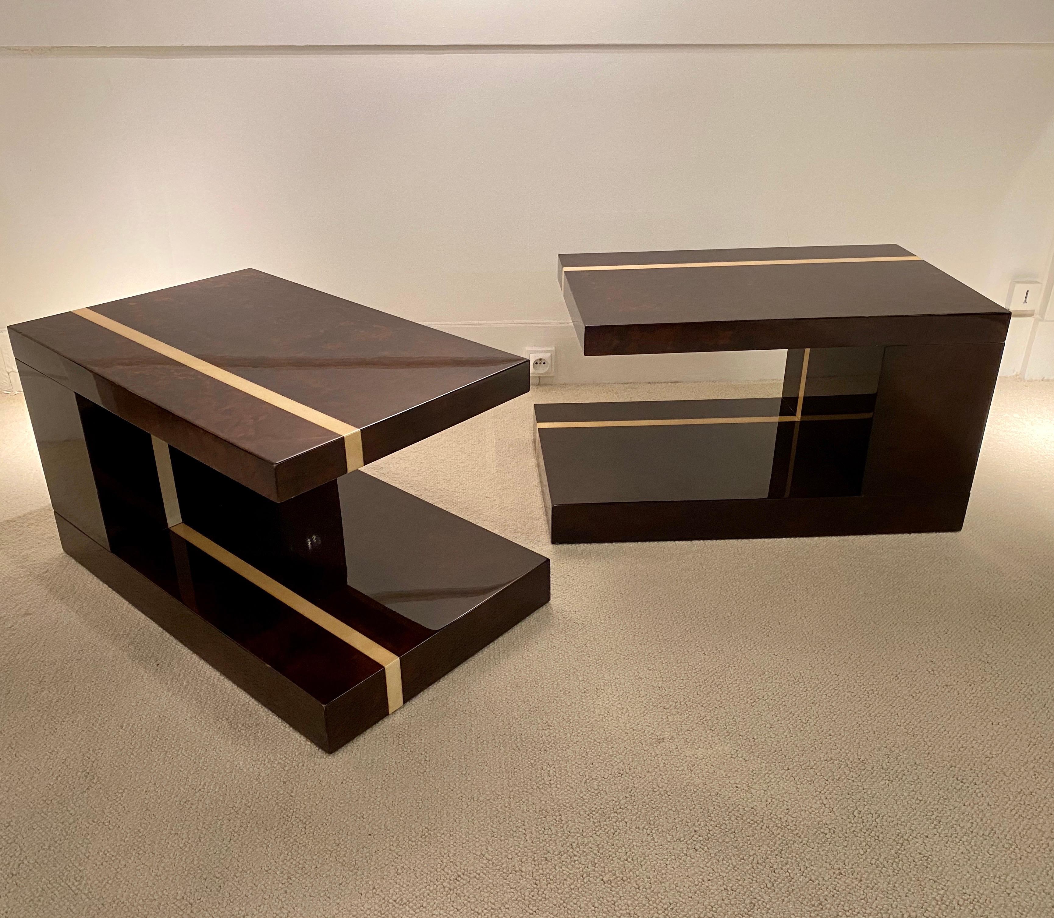 Mid-Century Modern Pair of Side Tables by Aldo Tura