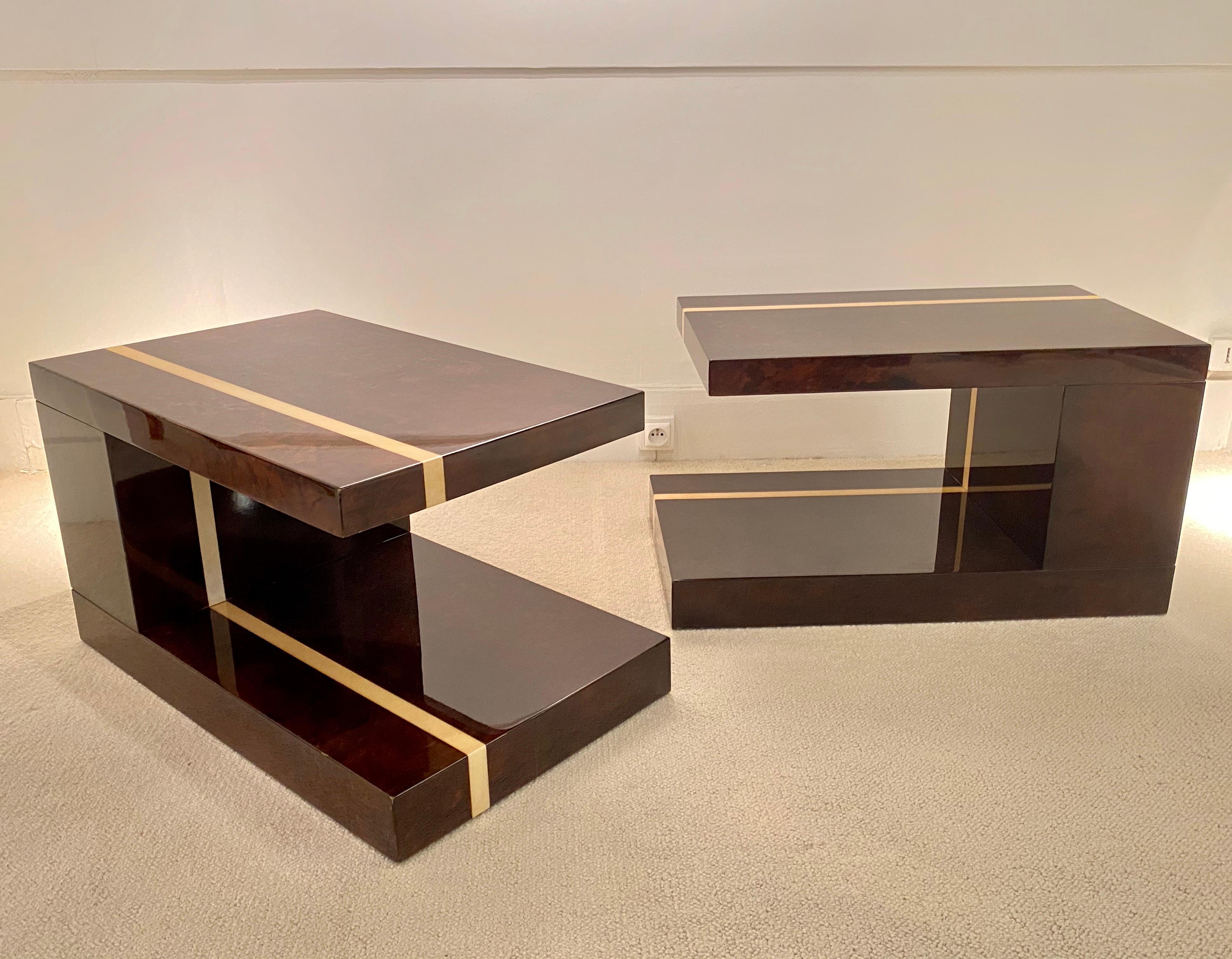 Italian Pair of Side Tables by Aldo Tura