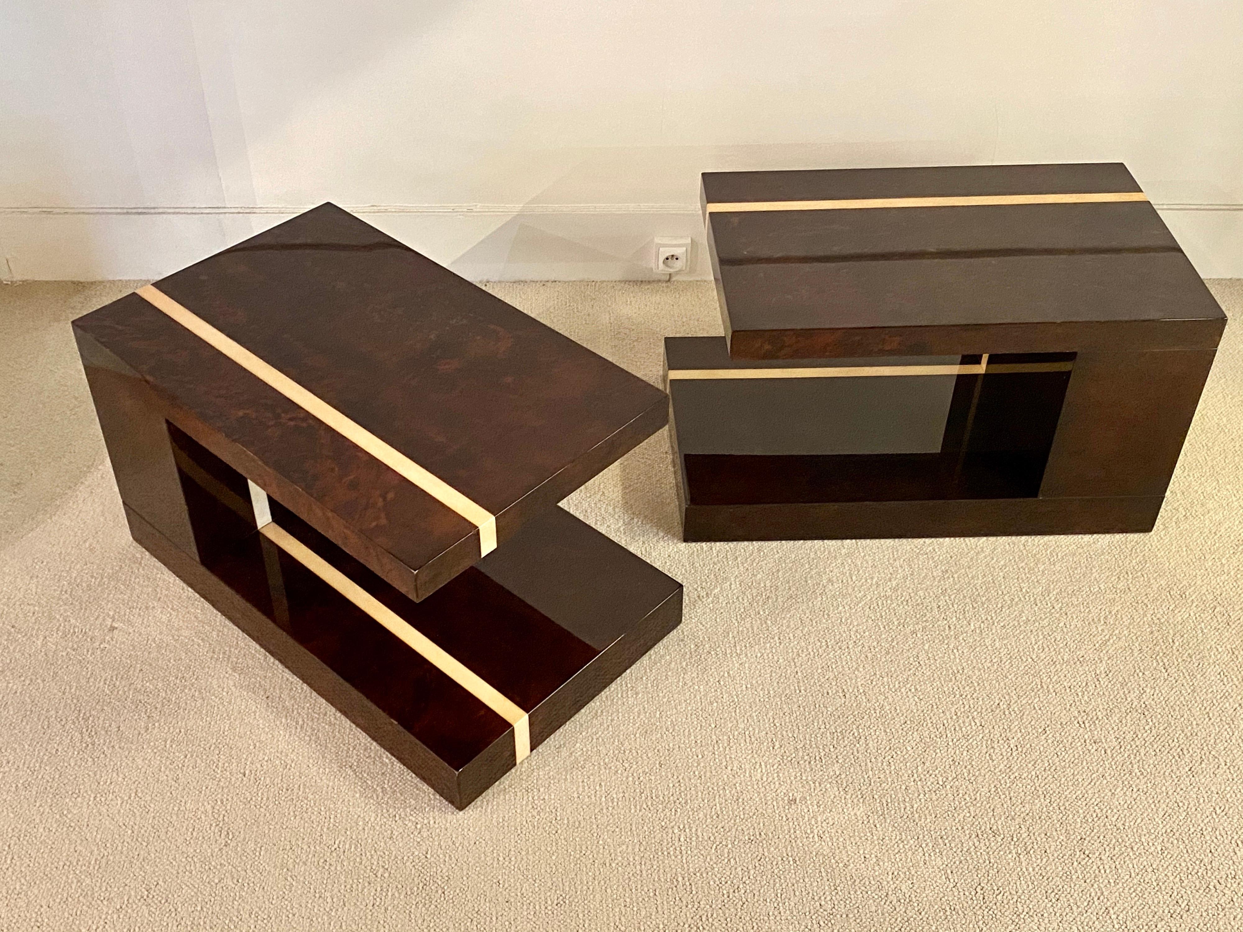 Pair of Side Tables by Aldo Tura In Good Condition In Saint-Ouen, FR