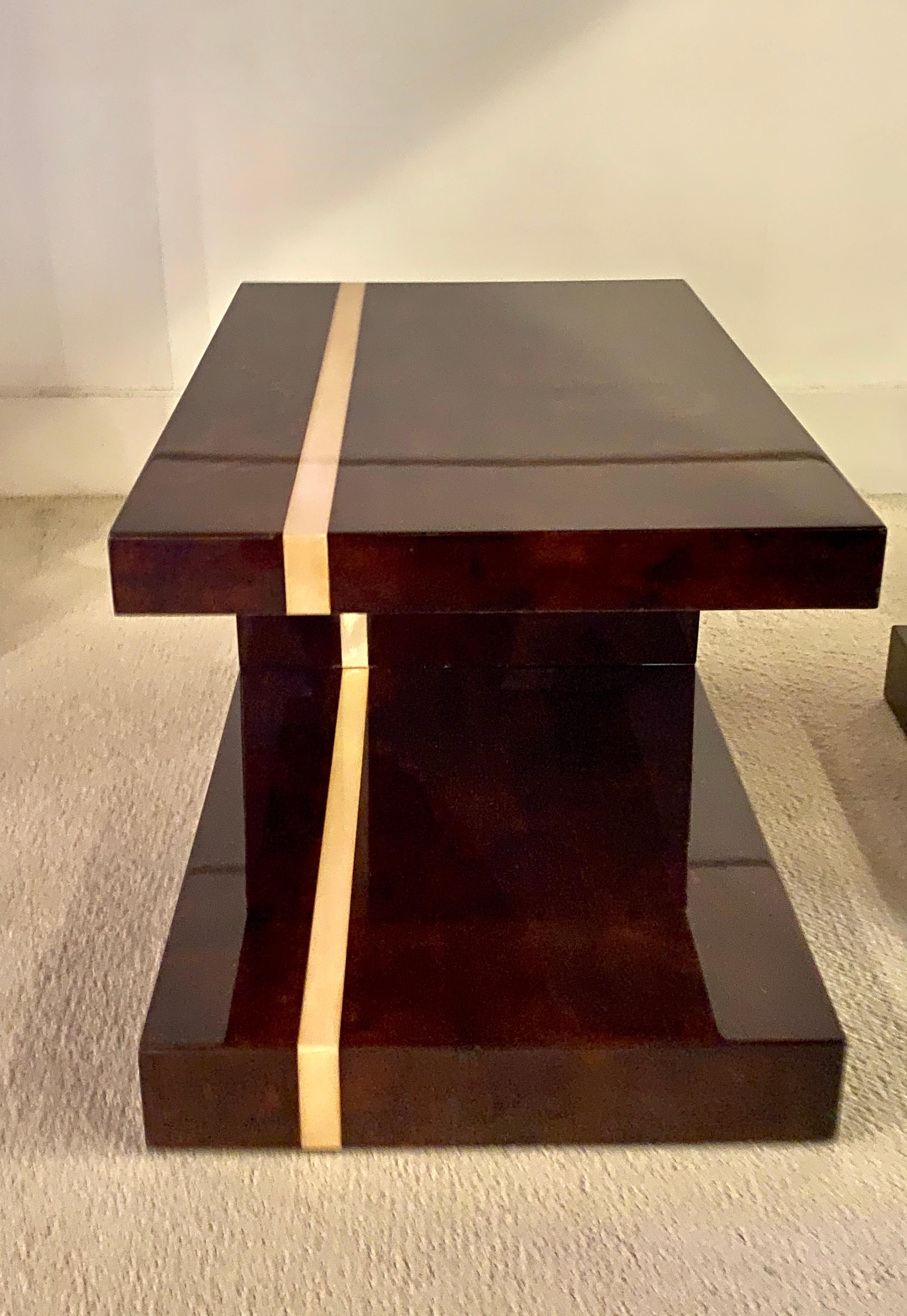 Pair of Side Tables by Aldo Tura 1