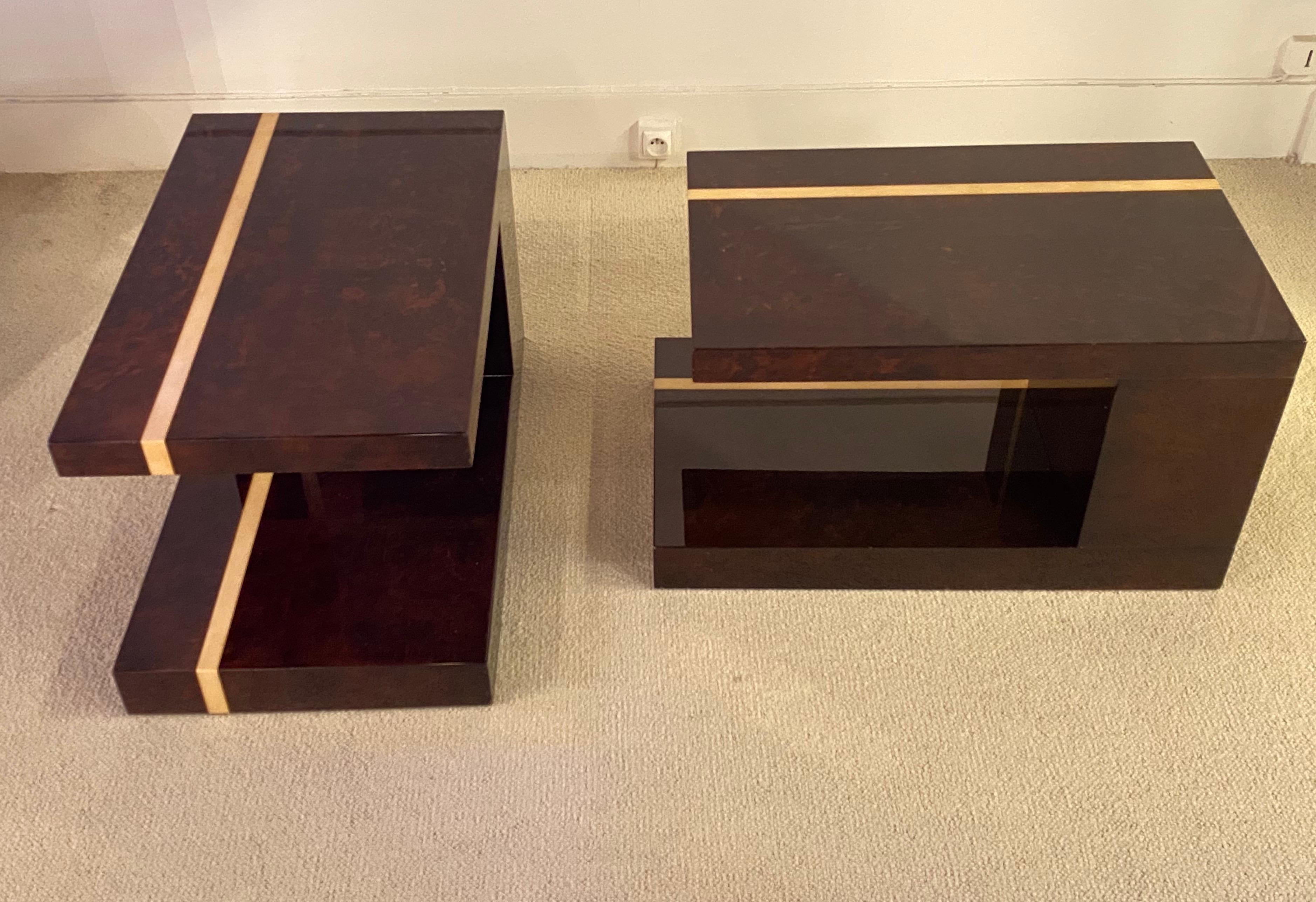 Pair of Side Tables by Aldo Tura 2