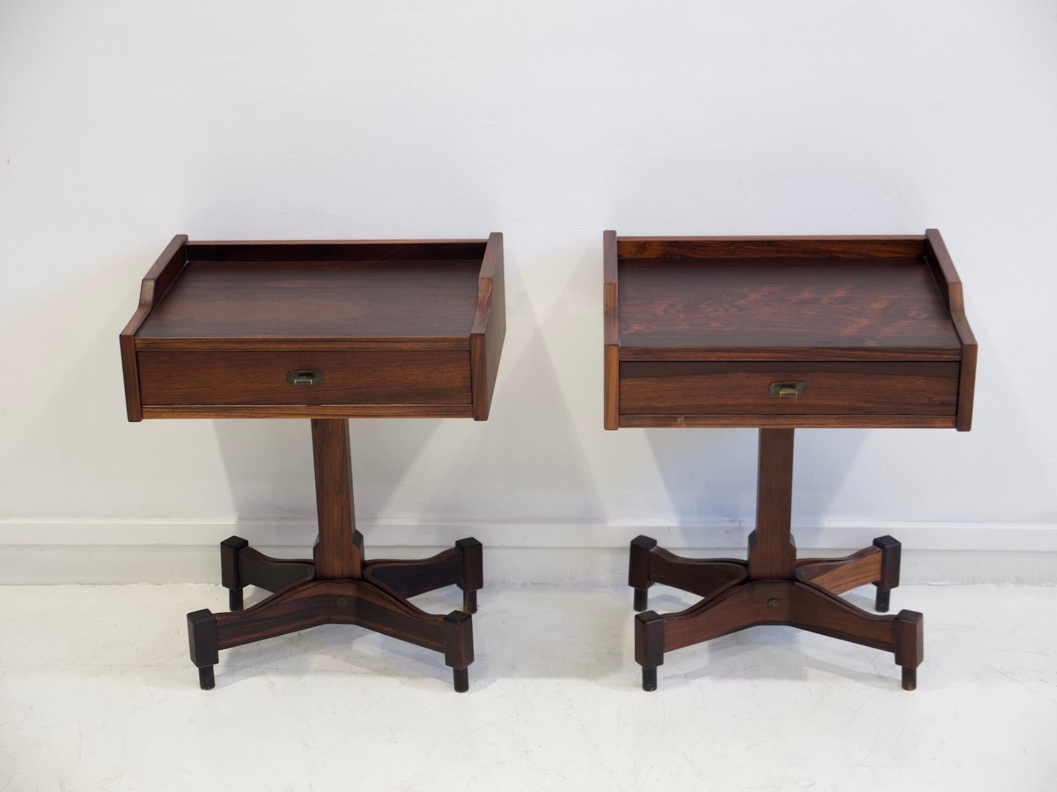 Pair of side tables or nightstands, model 