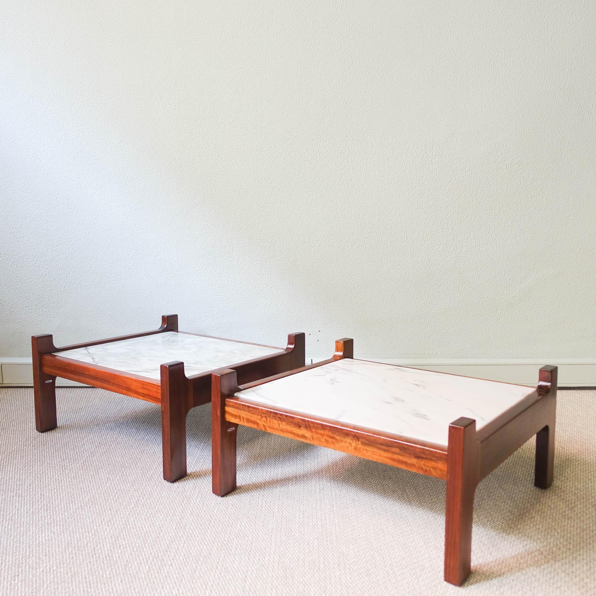 Mid-Century Modern Pair of Side Tables by FOC 'Fábrica Osório Castro', 1970's For Sale