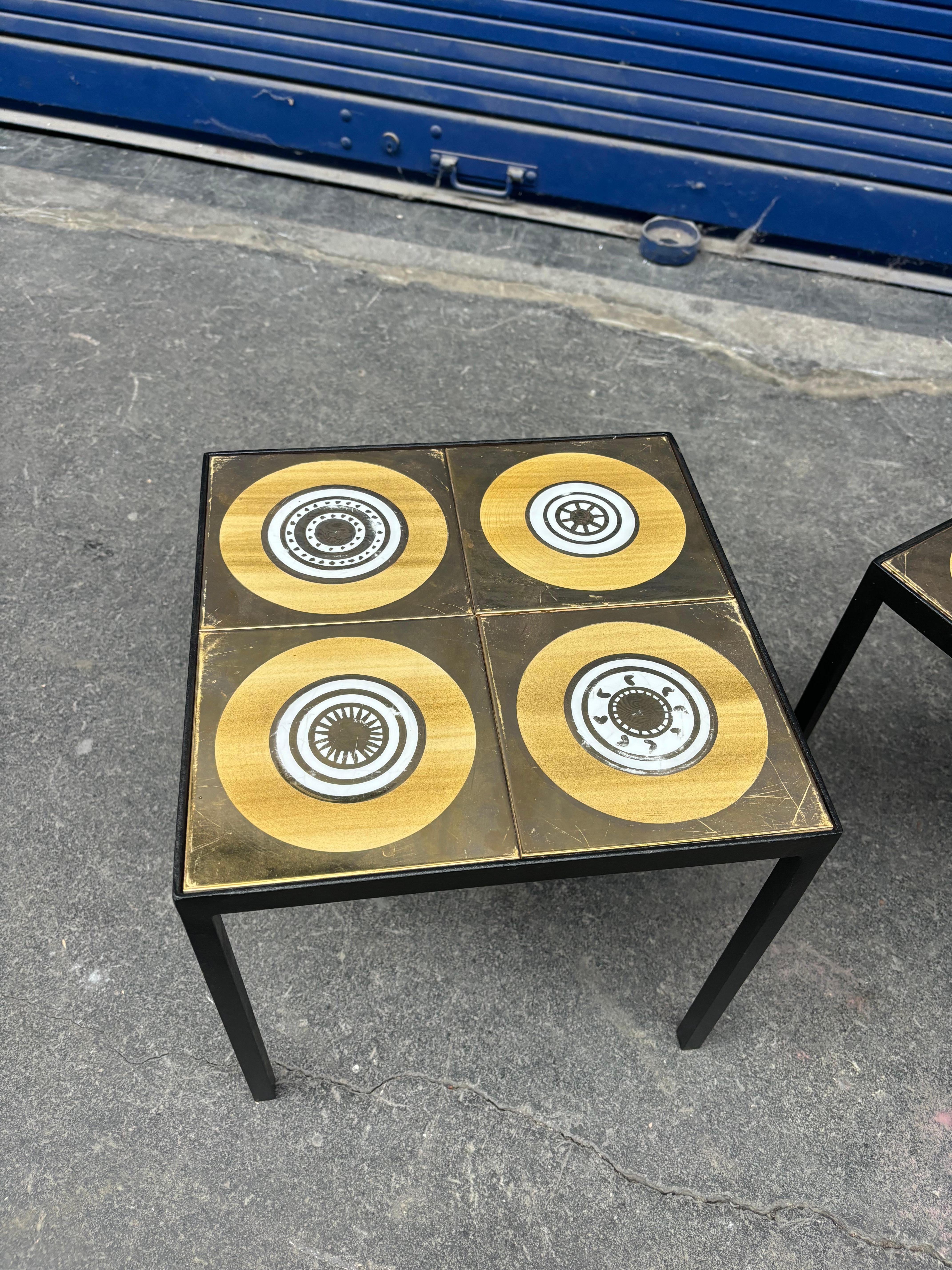 Paar Beistelltische von Georges Pelletier (Keramik) im Angebot