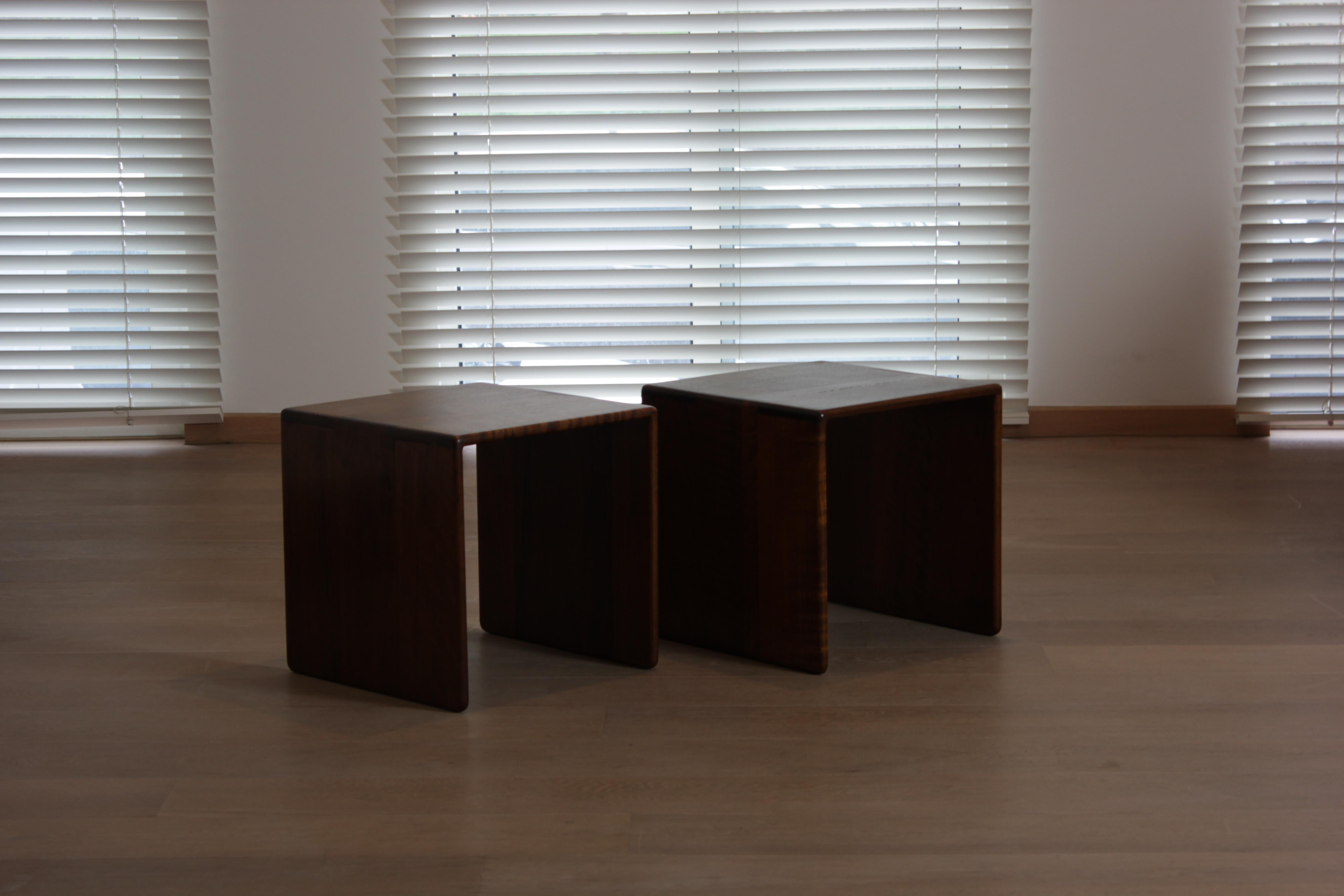 American Pair of side tables by Gerald McCabe for Orange Crate Modern