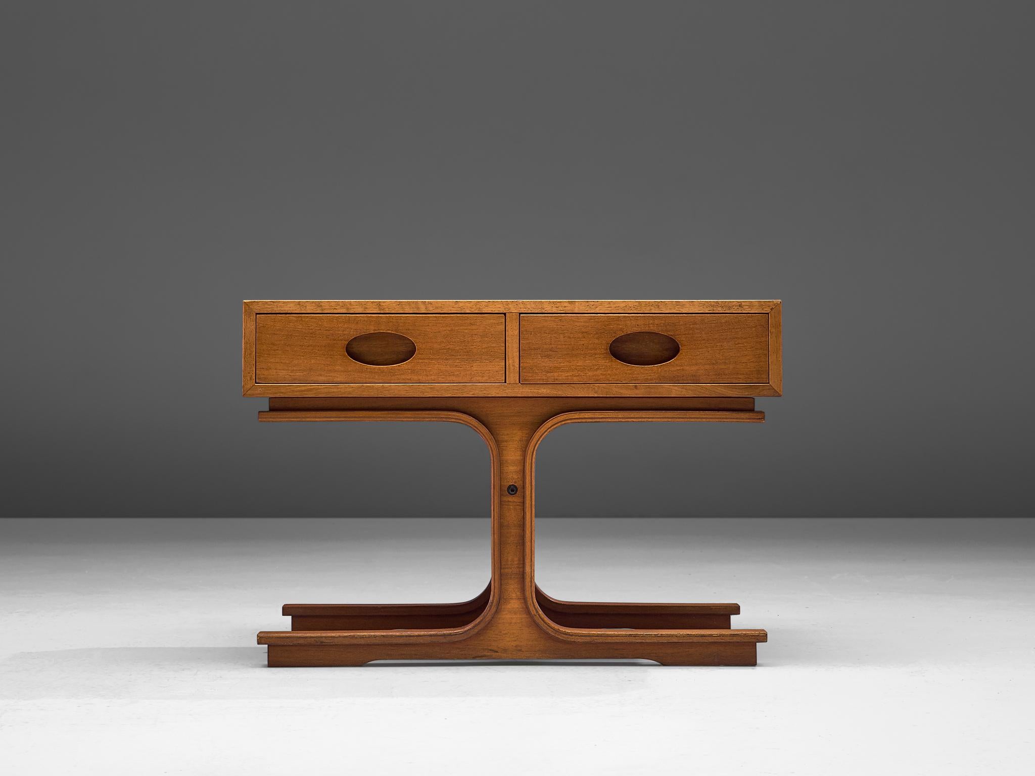 Walnut Pair of Side Tables by Gianfranco Frattini