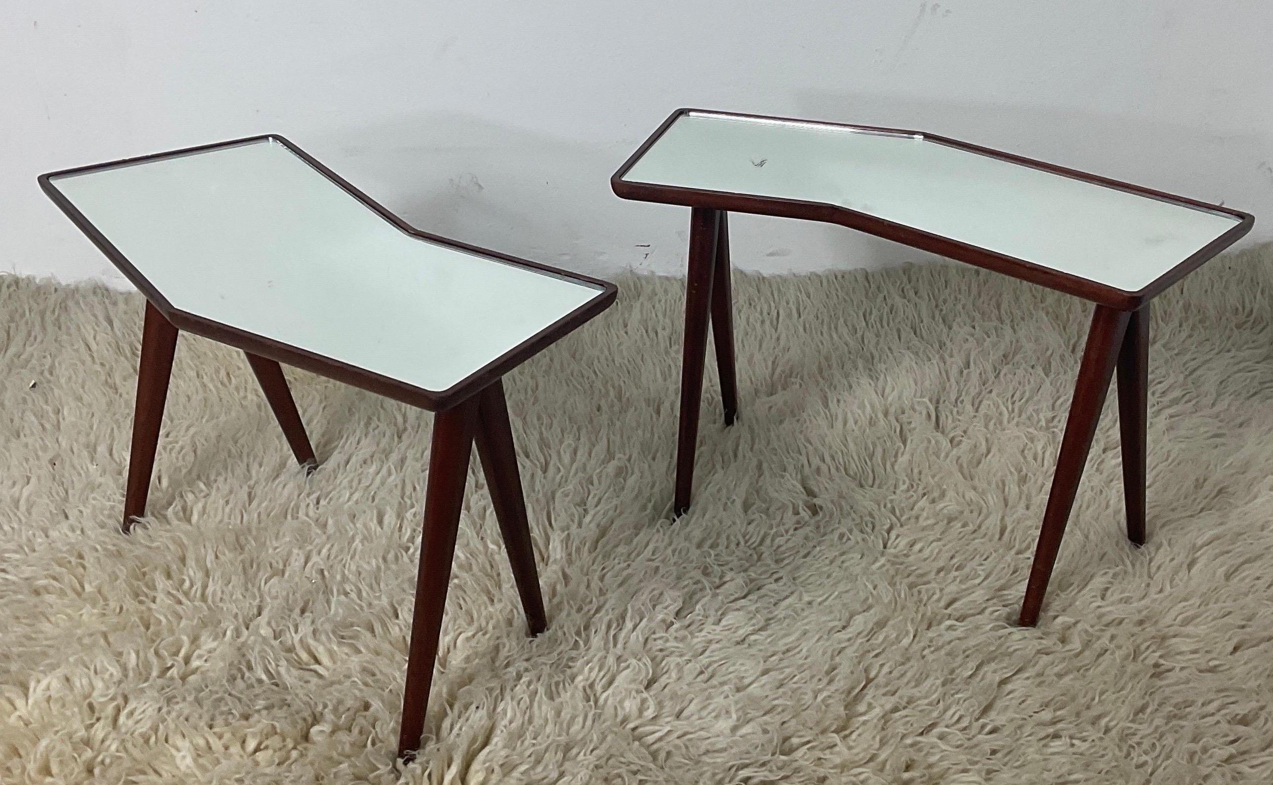 Pair of side tables by Gio Ponti for Fontana Arte, 1950s In Good Condition For Sale In Catania, IT