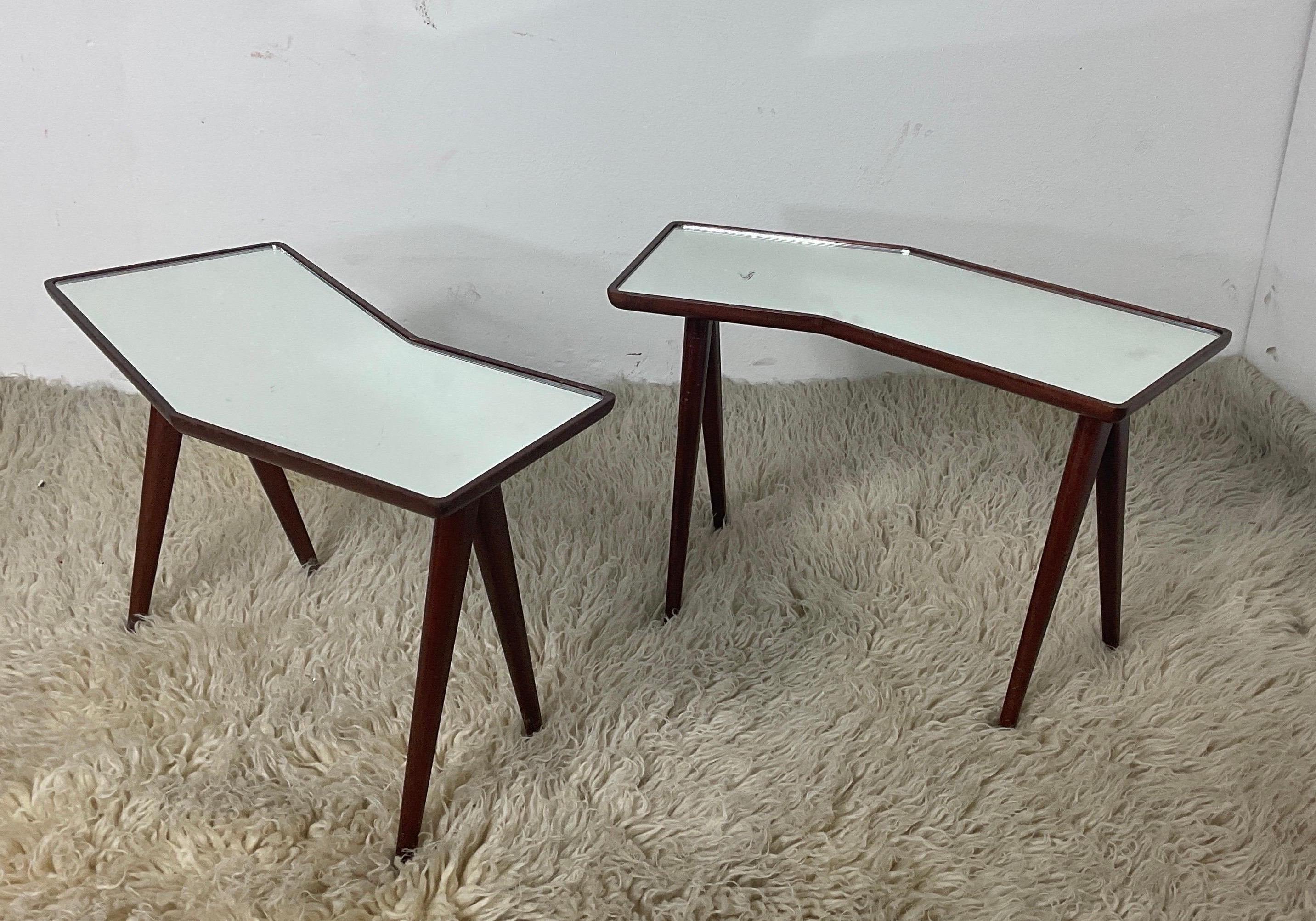 Mid-20th Century Pair of side tables by Gio Ponti for Fontana Arte, 1950s