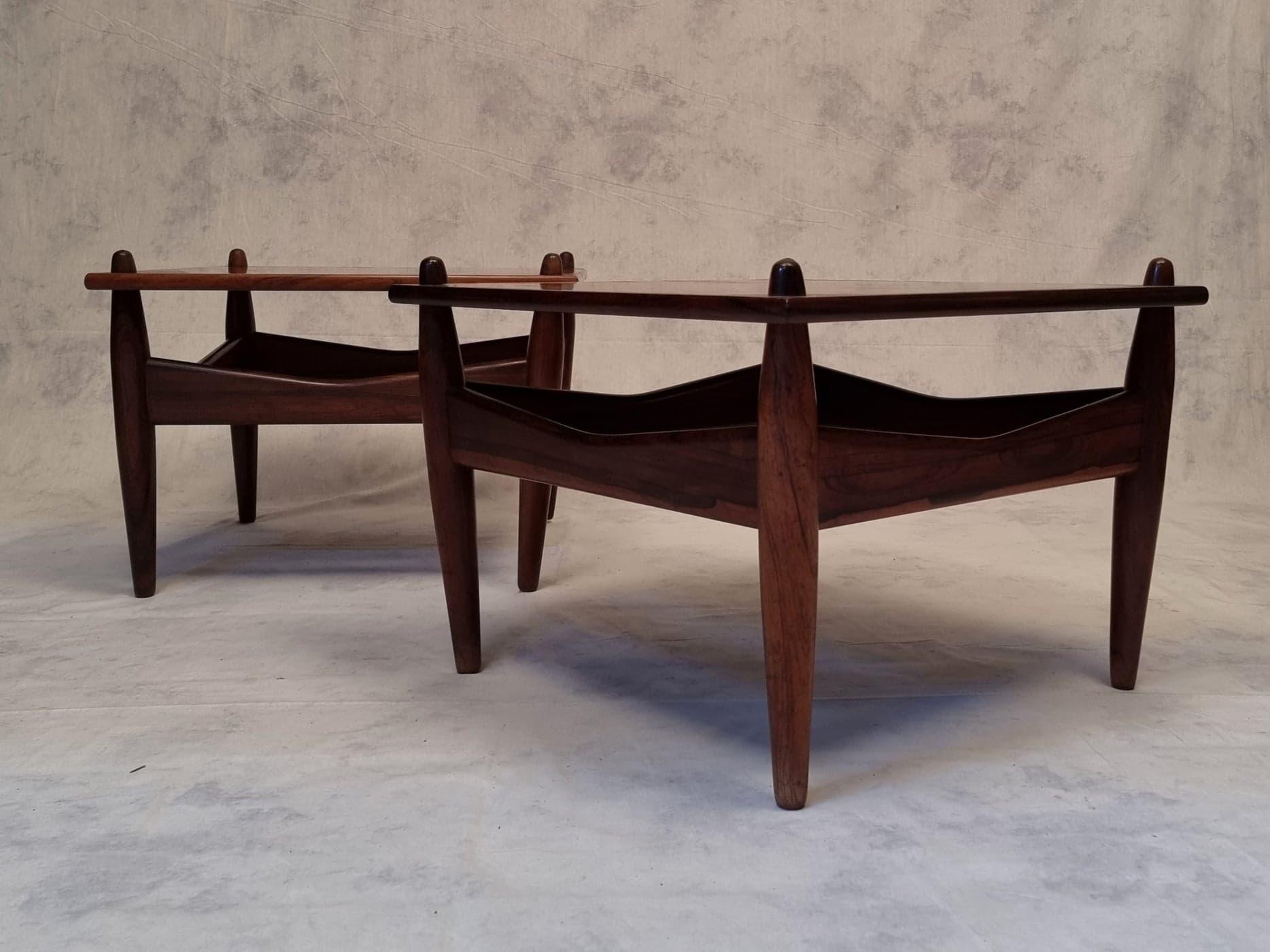 Pair Of Side Tables By Illum Wikkelsø – N°272, Rosewood, Ca 1950 For Sale 7