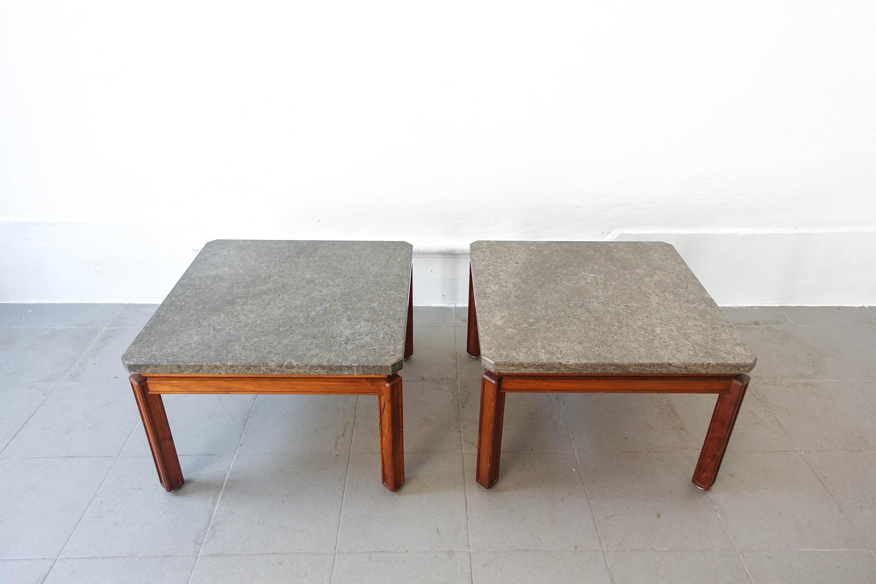 
This stunning side table, designed by José Espinho and produced by Móveis Sousa Braga and Móveis Olaio in Portugal, is an exceptional example of 1970s Portuguese design. The 