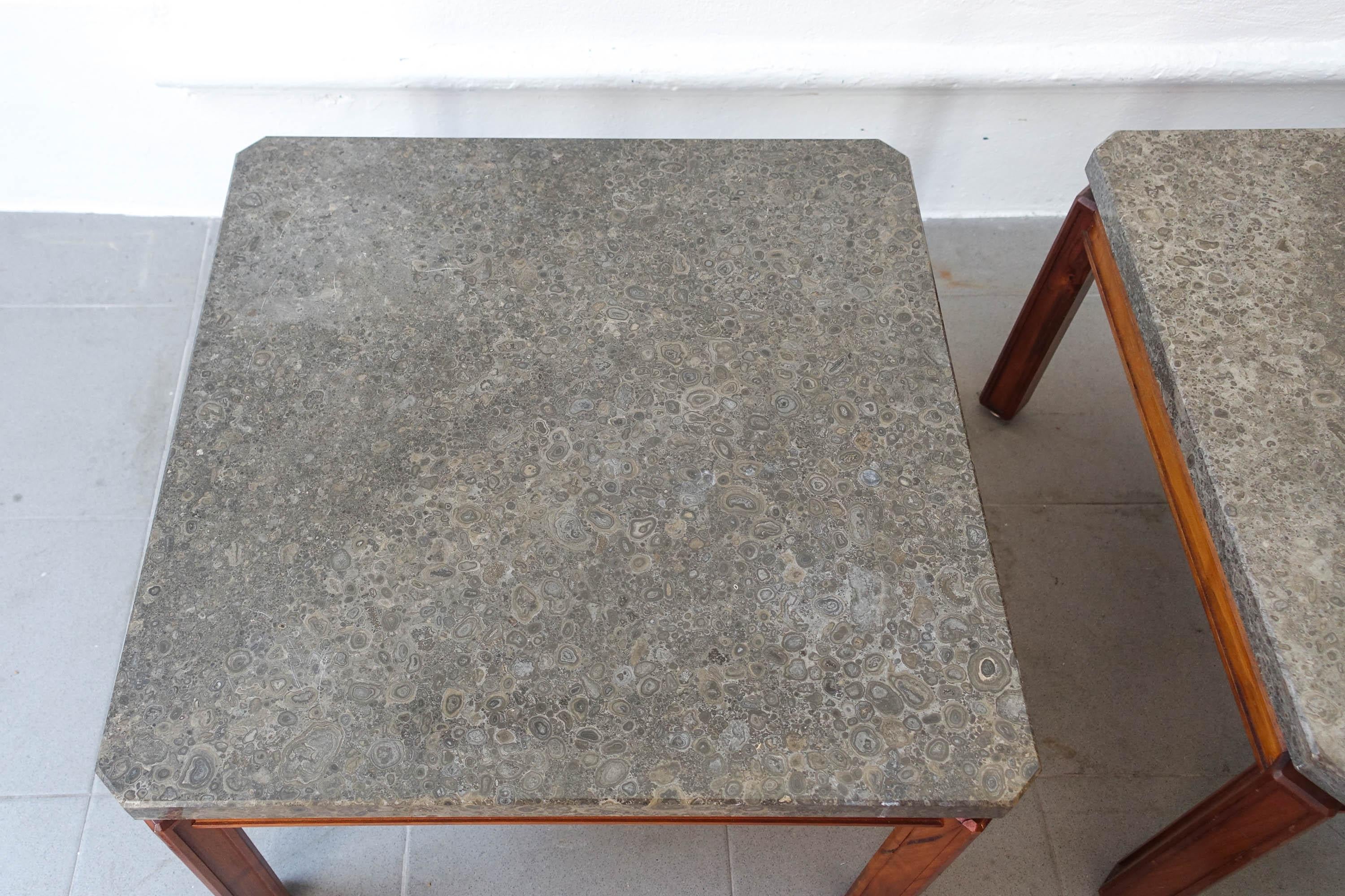 Mid-Century Modern Pair of Side Tables by José Espinho for Estoril Sol Hotel, Model Export, 1970's For Sale
