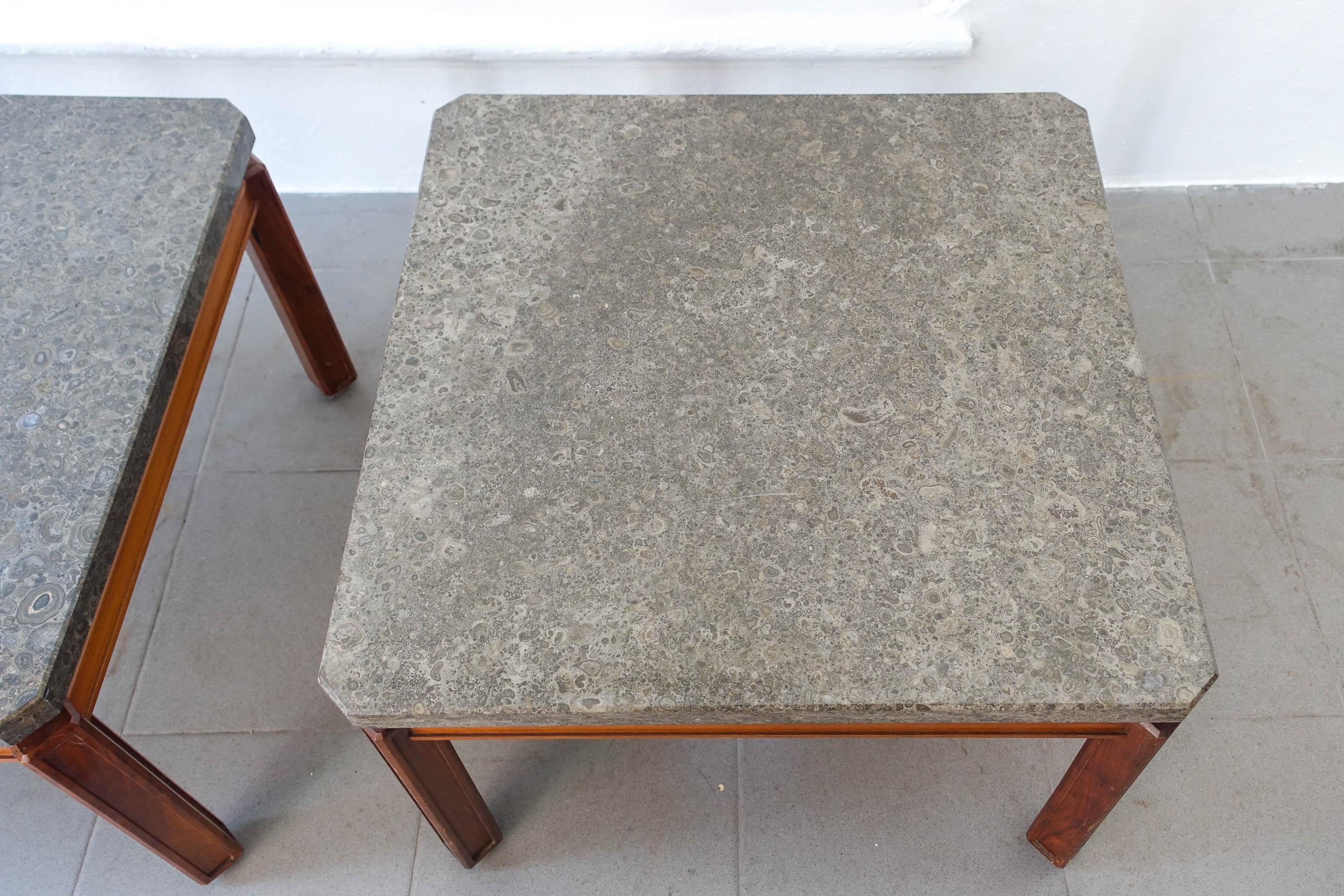 Portuguese Pair of Side Tables by José Espinho for Estoril Sol Hotel, Model Export, 1970's For Sale