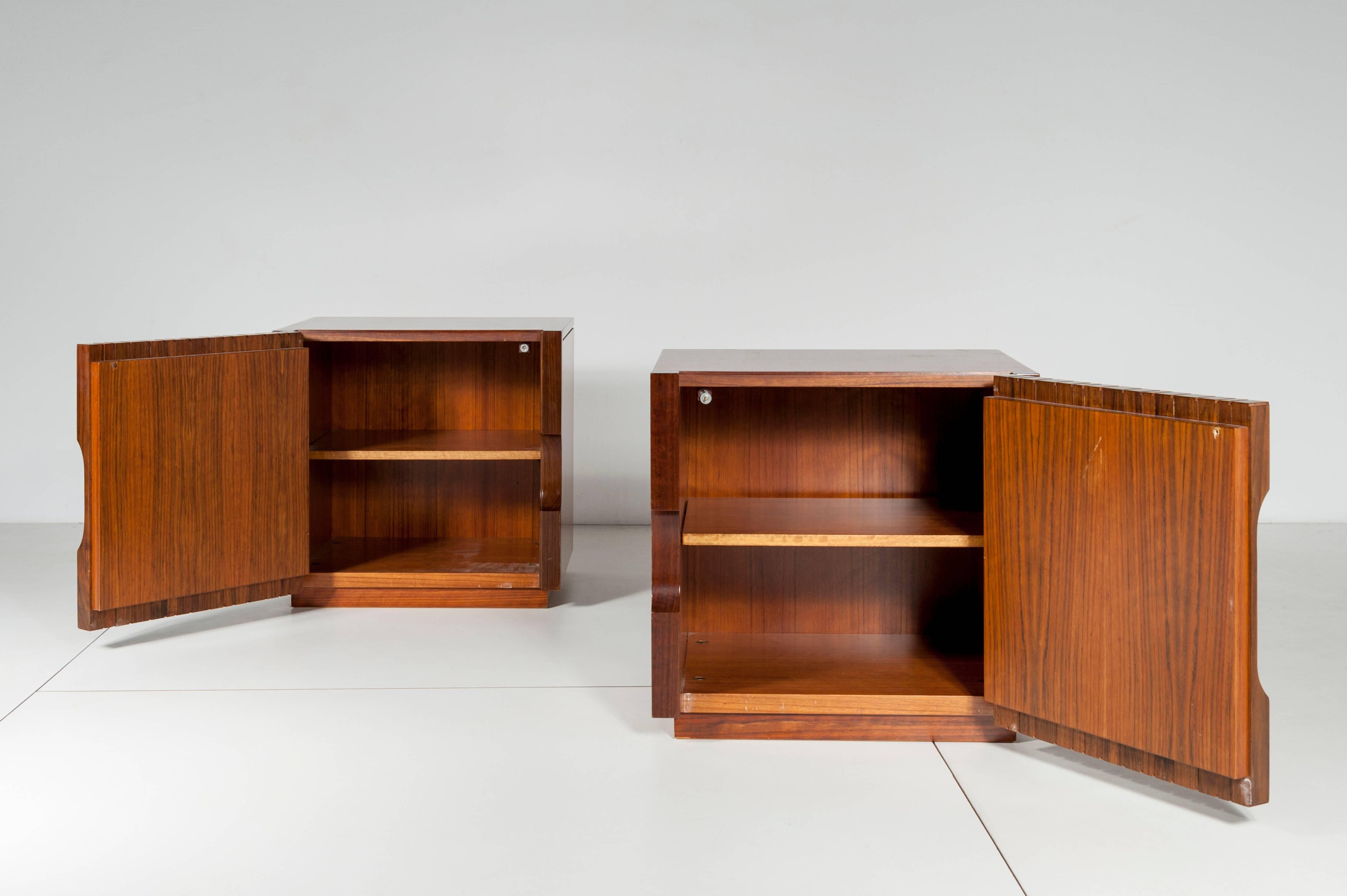 Mid-Century Modern Pair of Side Tables by Luciano Frigerio Model 