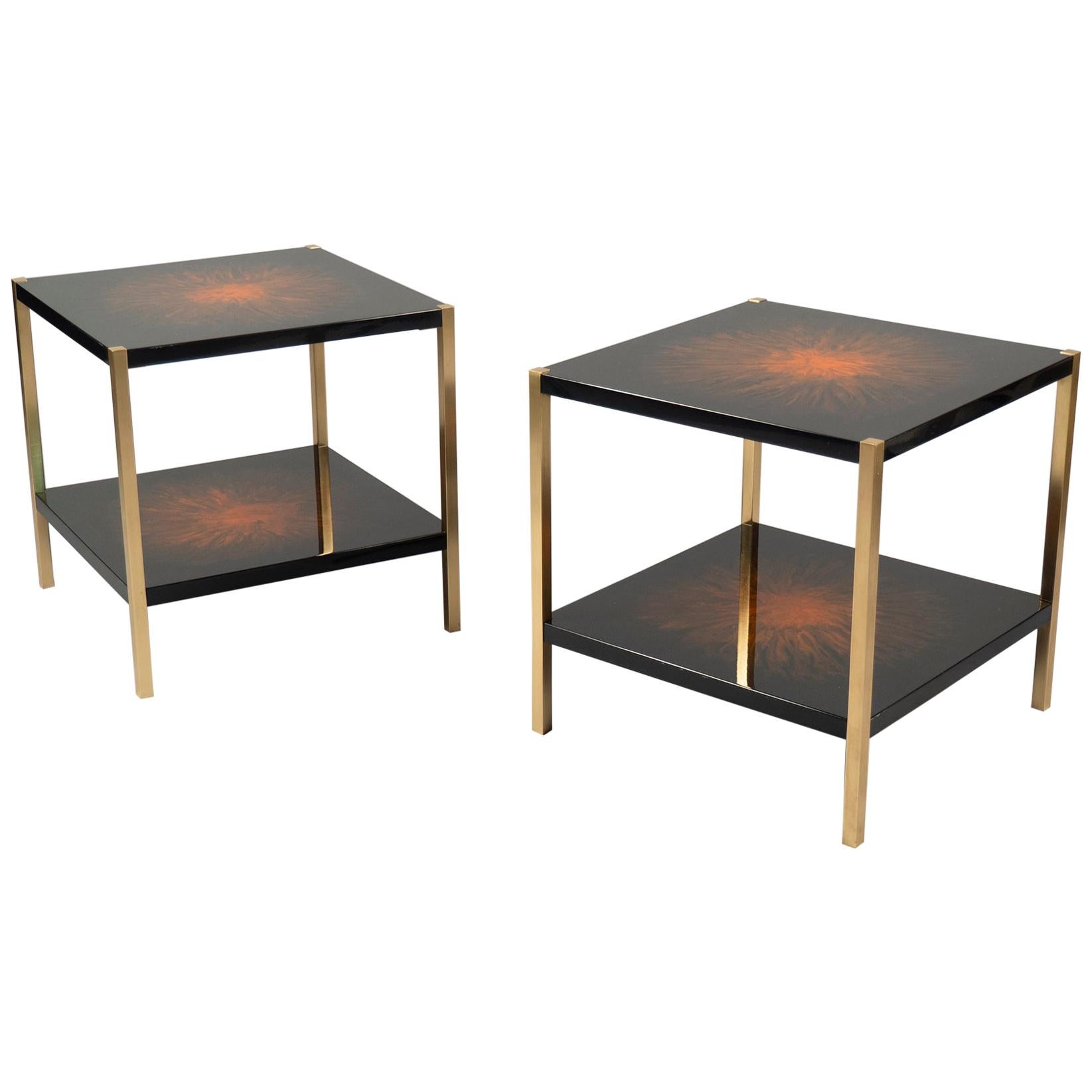 Pair of Side Tables by Maison Charles, France, 1970s