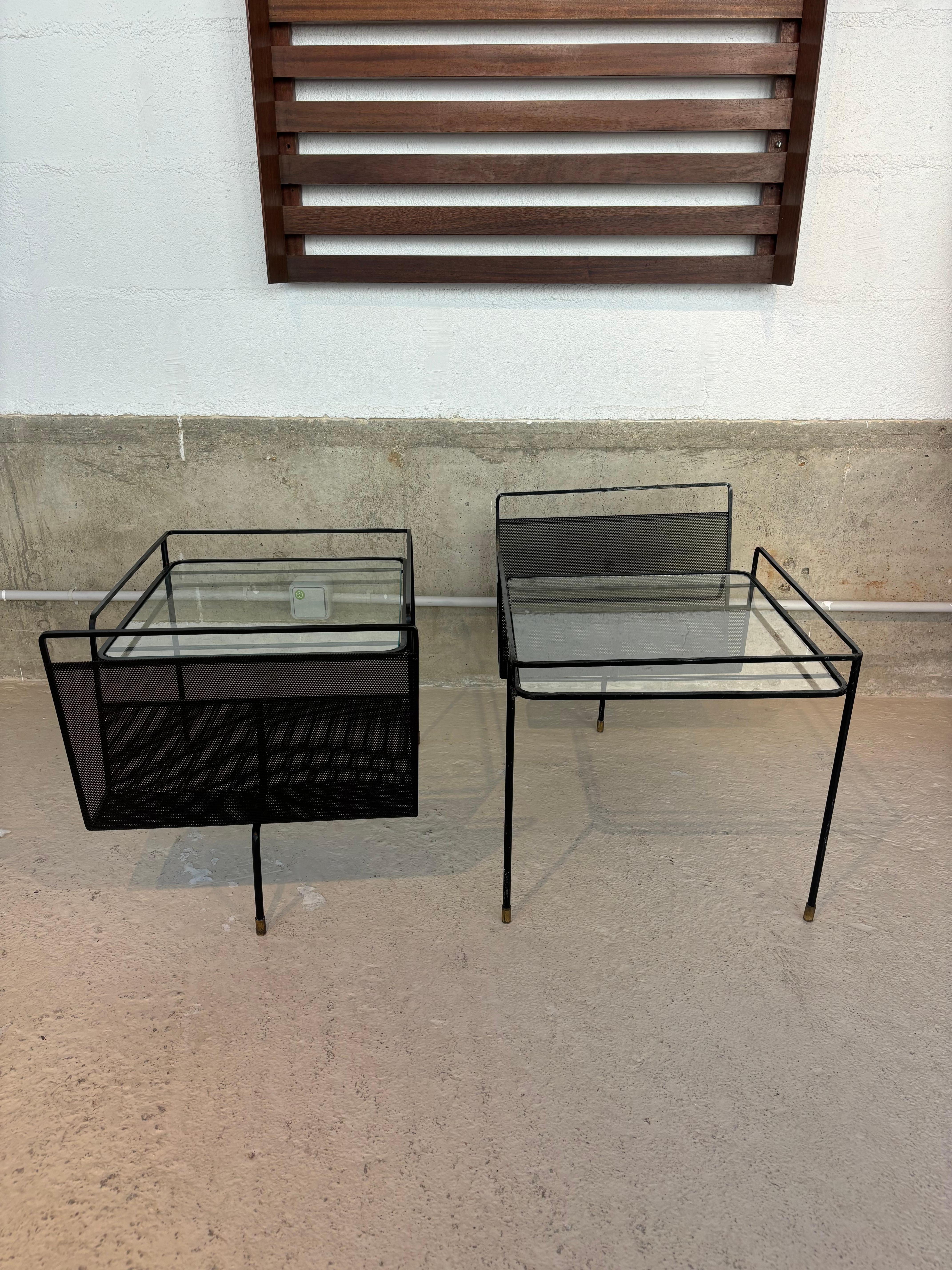 Pair of side tables by Mathieu Matégot For Sale 5
