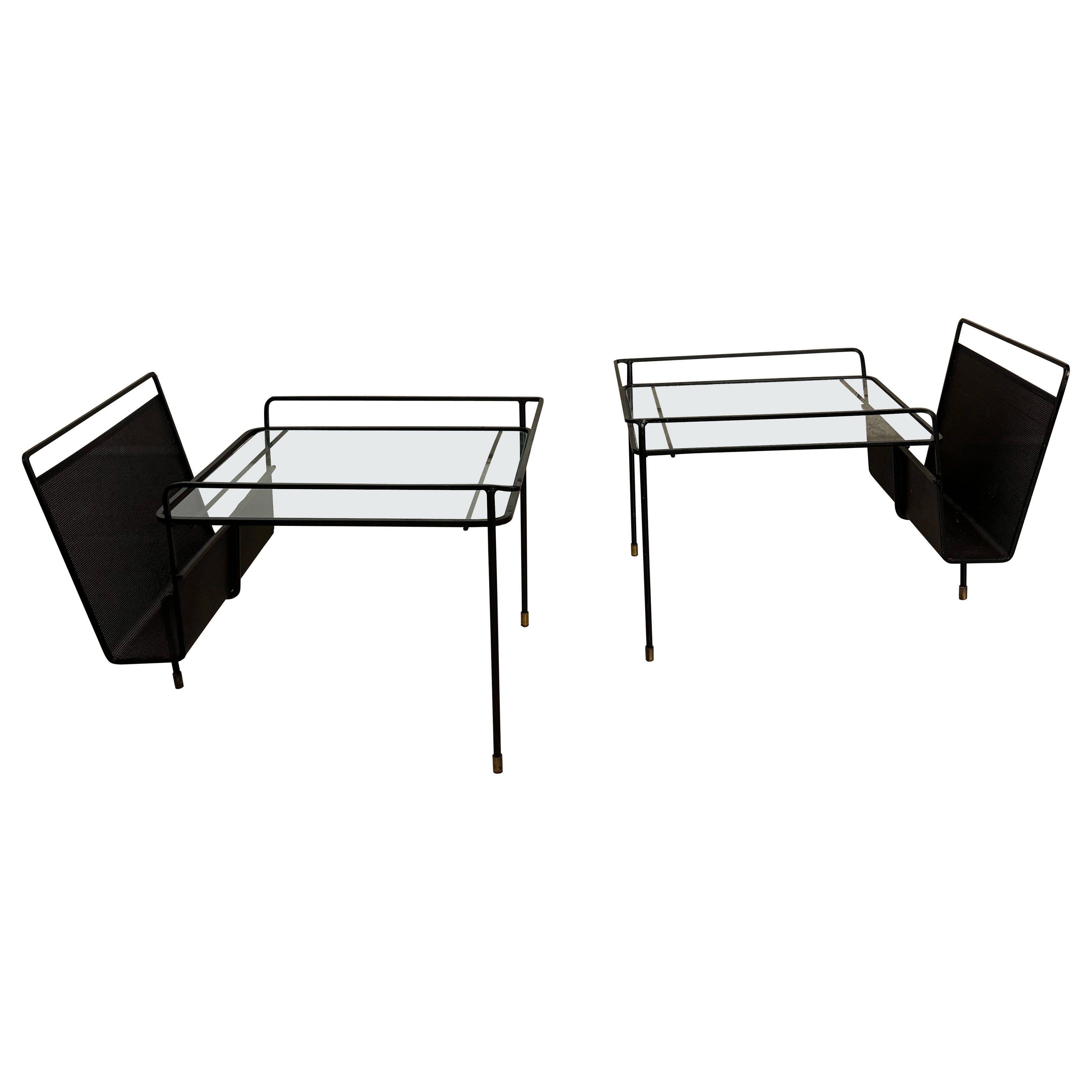 Pair of side tables by Mathieu Matégot For Sale