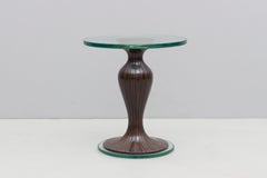 Paire de tables d'appoint en noyer et laiton d'Osvaldo Borsani, Italie, 1950