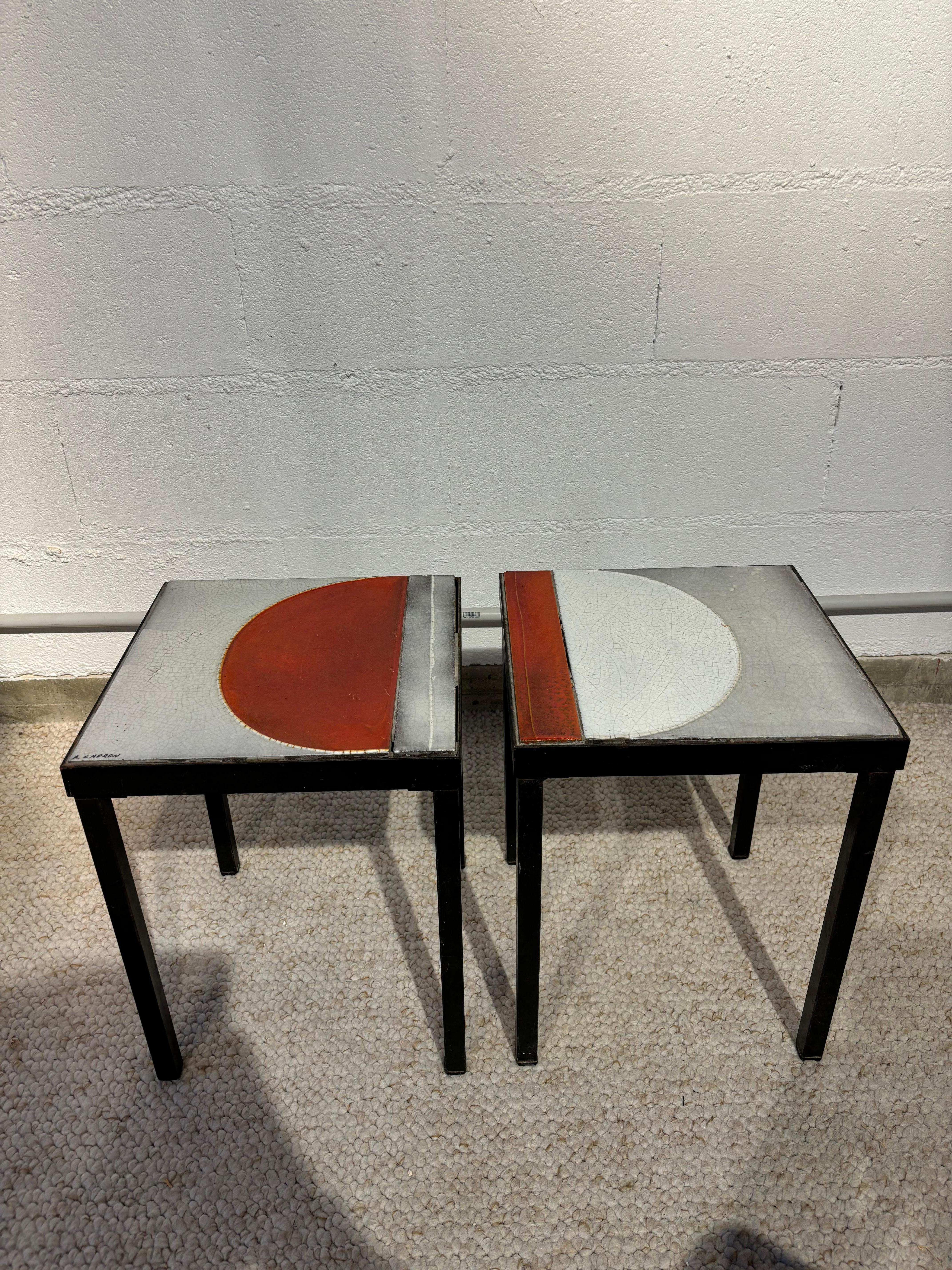Pair of side tables by Roger Capron in vendita 3