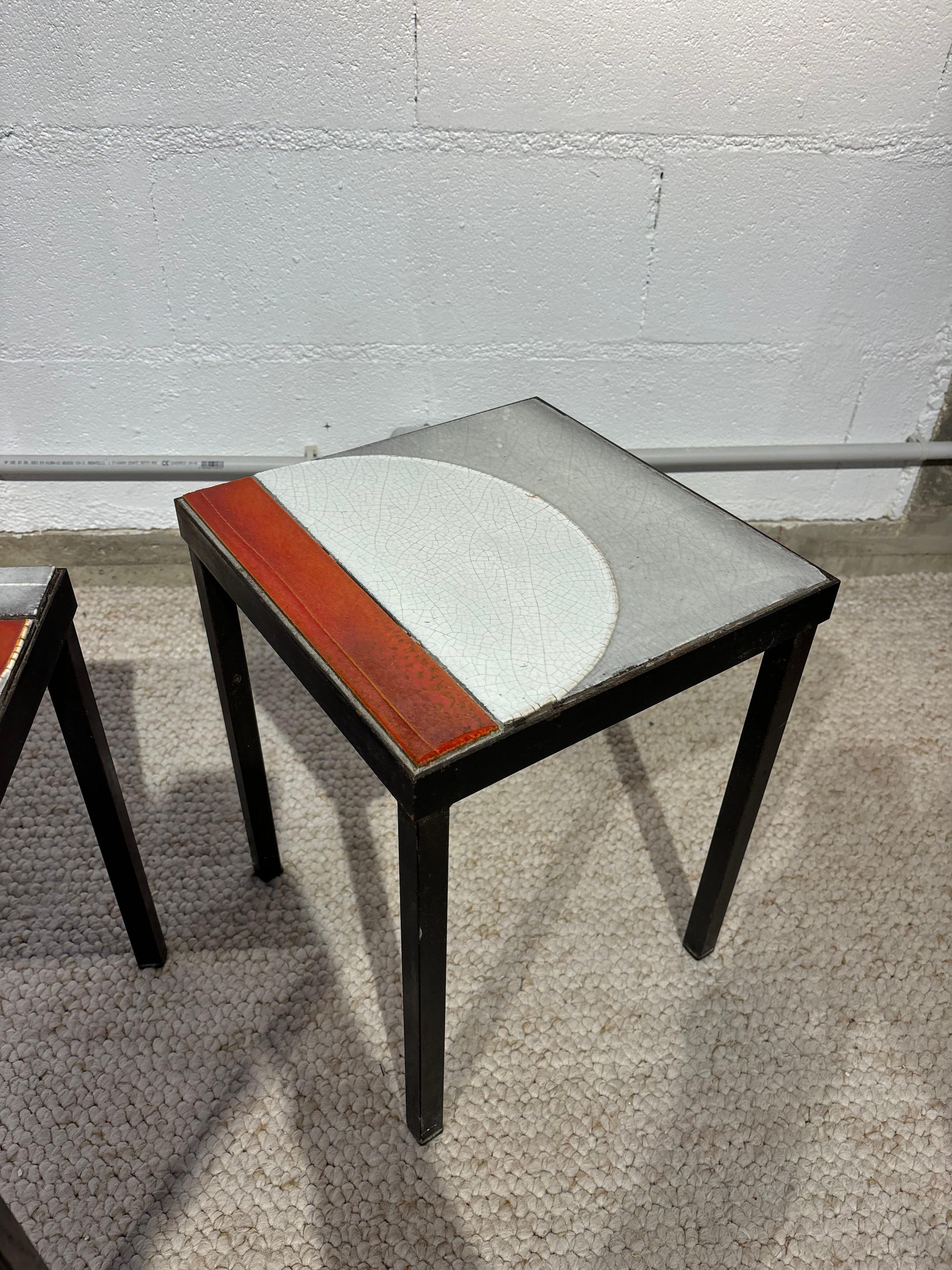 Pair of side tables by Roger Capron In condizioni buone in vendita a SAINT-OUEN-SUR-SEINE, FR