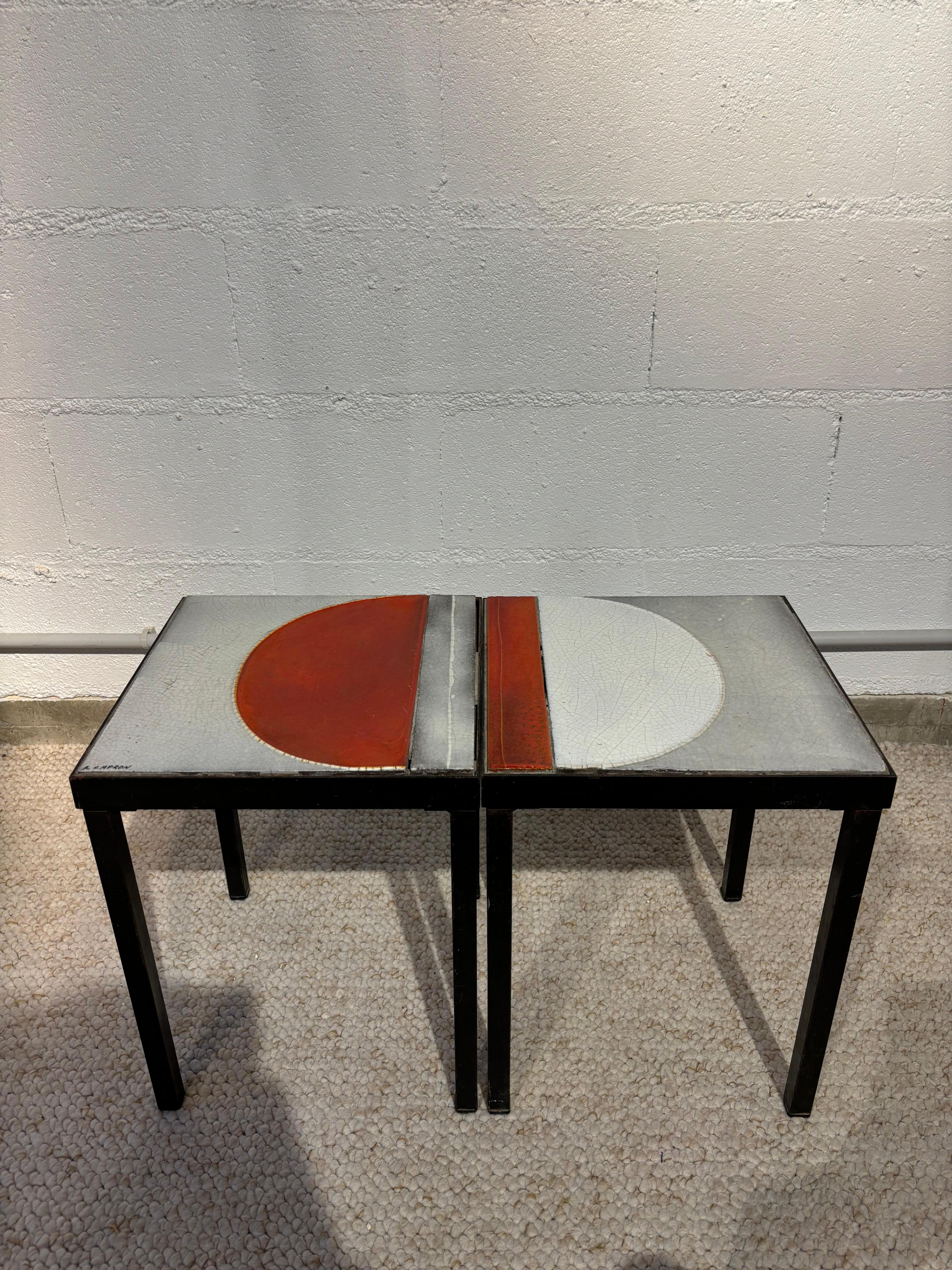 Pair of side tables by Roger Capron in vendita 2