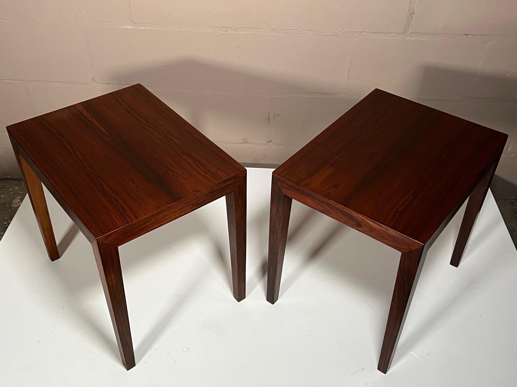 Mid-Century Modern Pair of Side Tables by Severin Hansen in Rosewood