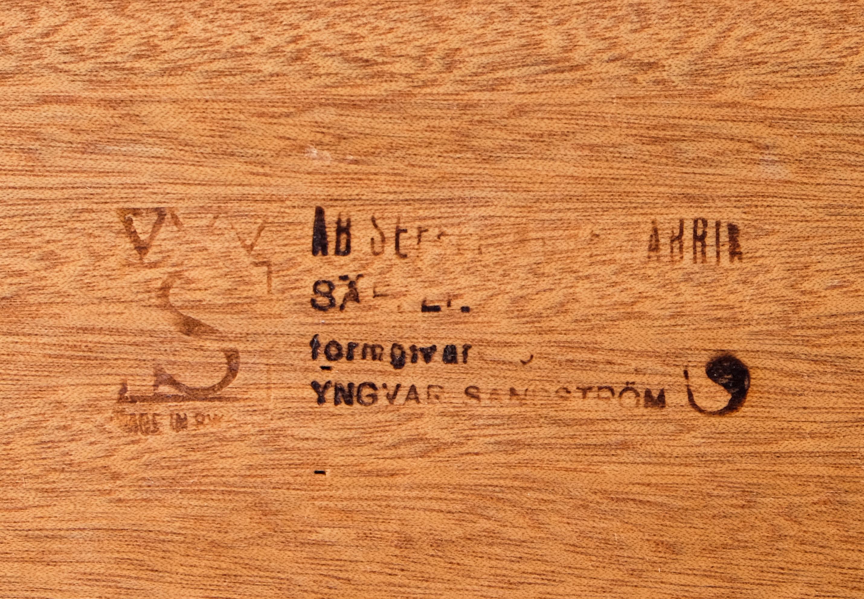 Walnut Pair of Side Tables by Yngvar Sandström, Sweden, 1960s For Sale