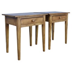 Pair of Side Tables Custom Made in France of Old Wood