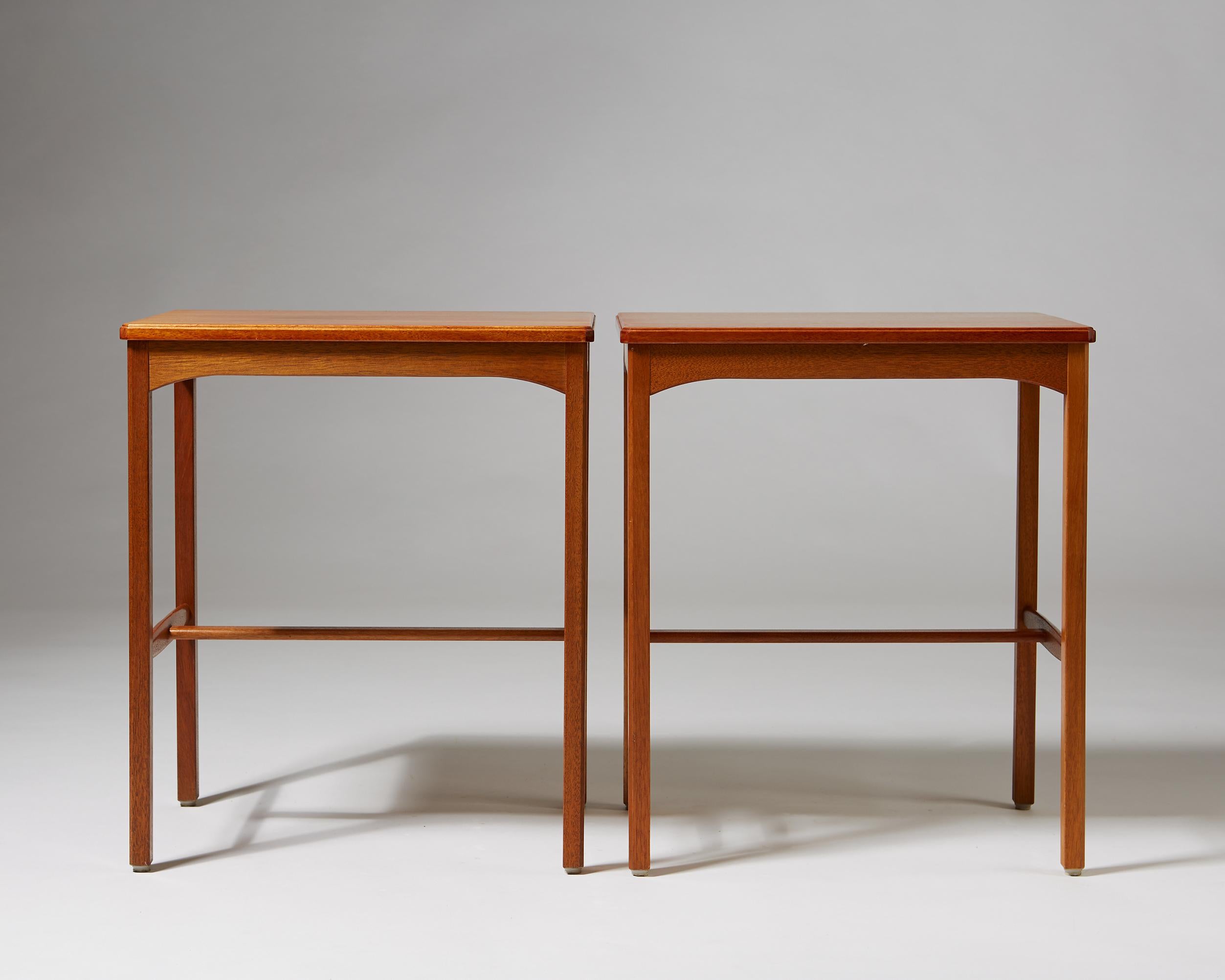Swedish Pair of Side Tables Designed by Carl Malmsten for Carl Löfving & Söner, Sweden