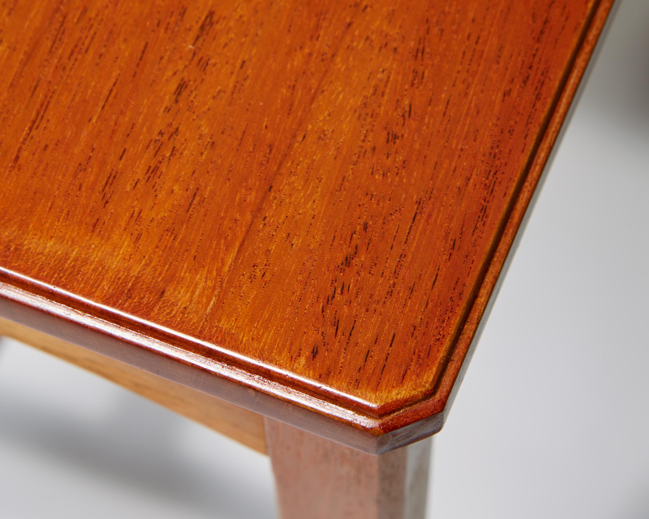 Mahogany Pair of Side Tables Designed by Carl Malmsten for Carl Löfving & Söner, Sweden