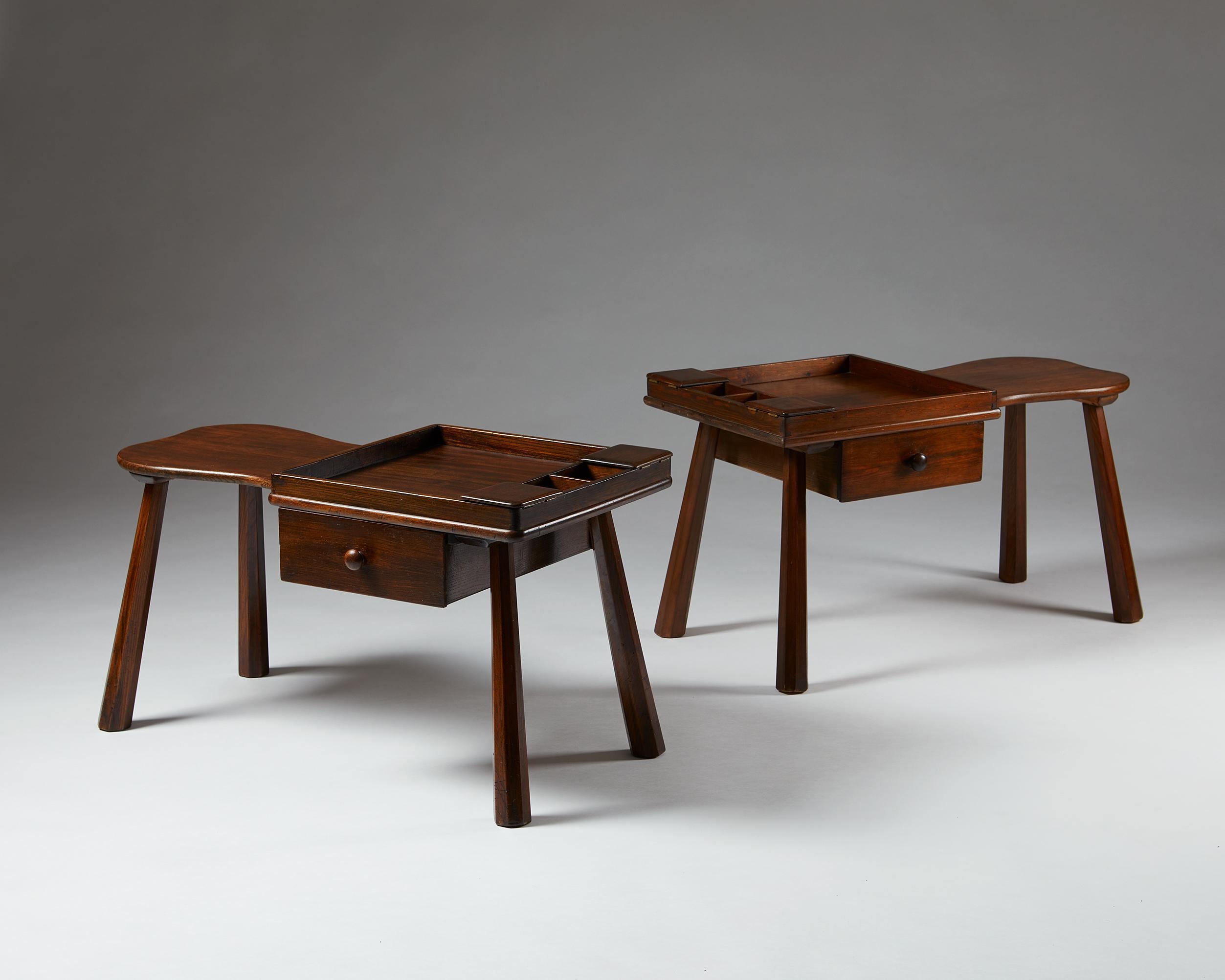 Mid-20th Century Pair of Side Tables Designed by Ericson Taserud, Sweden, 1963