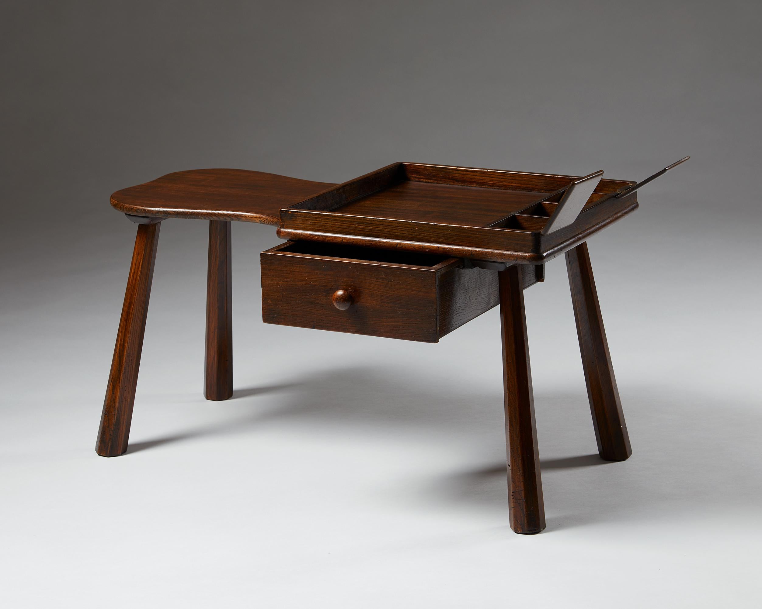 Elm Pair of Side Tables Designed by Ericson Taserud, Sweden, 1963