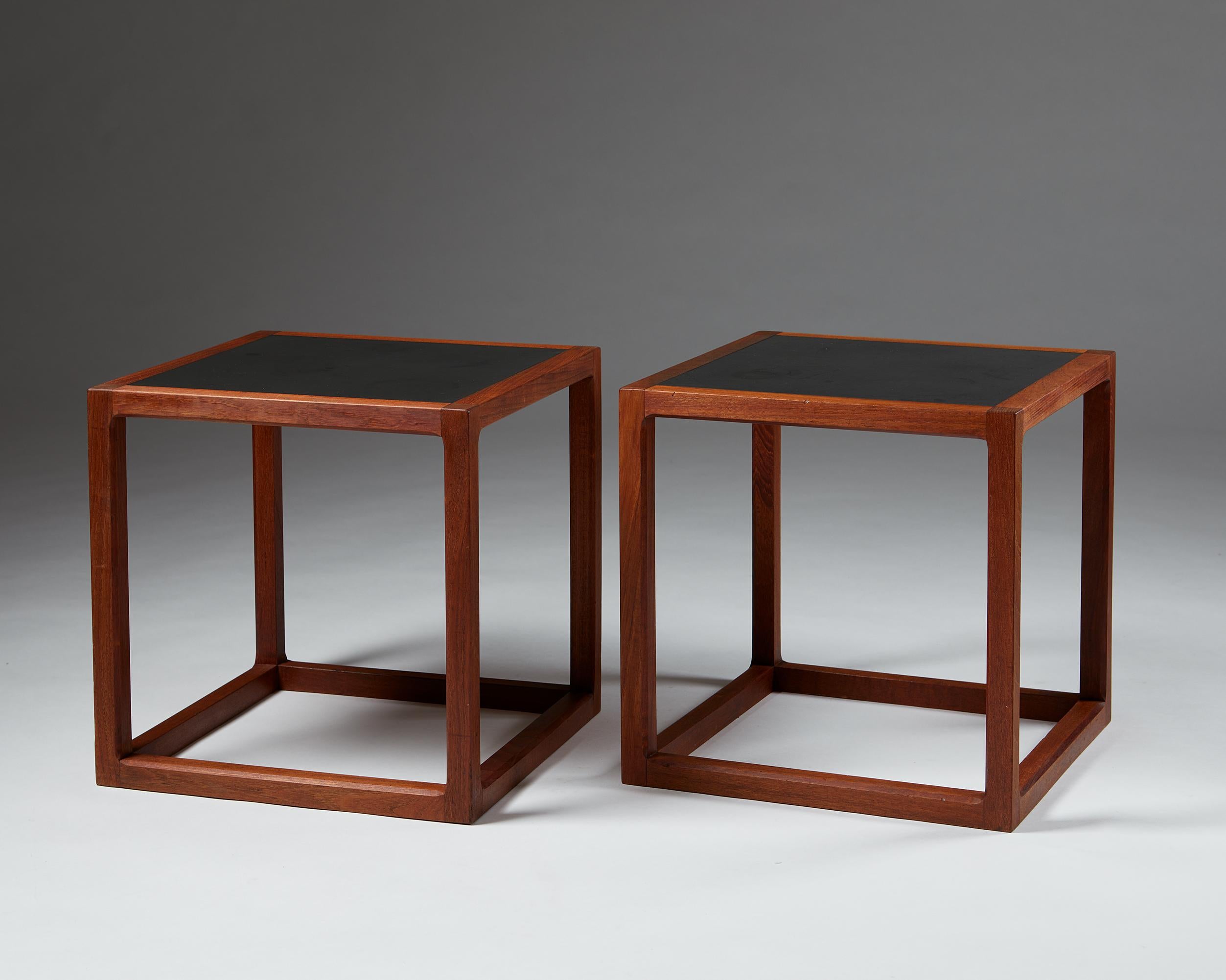 Mid-Century Modern Pair of Side Tables Designed by Kai Kristiansen for Aksel Kjersgaard
