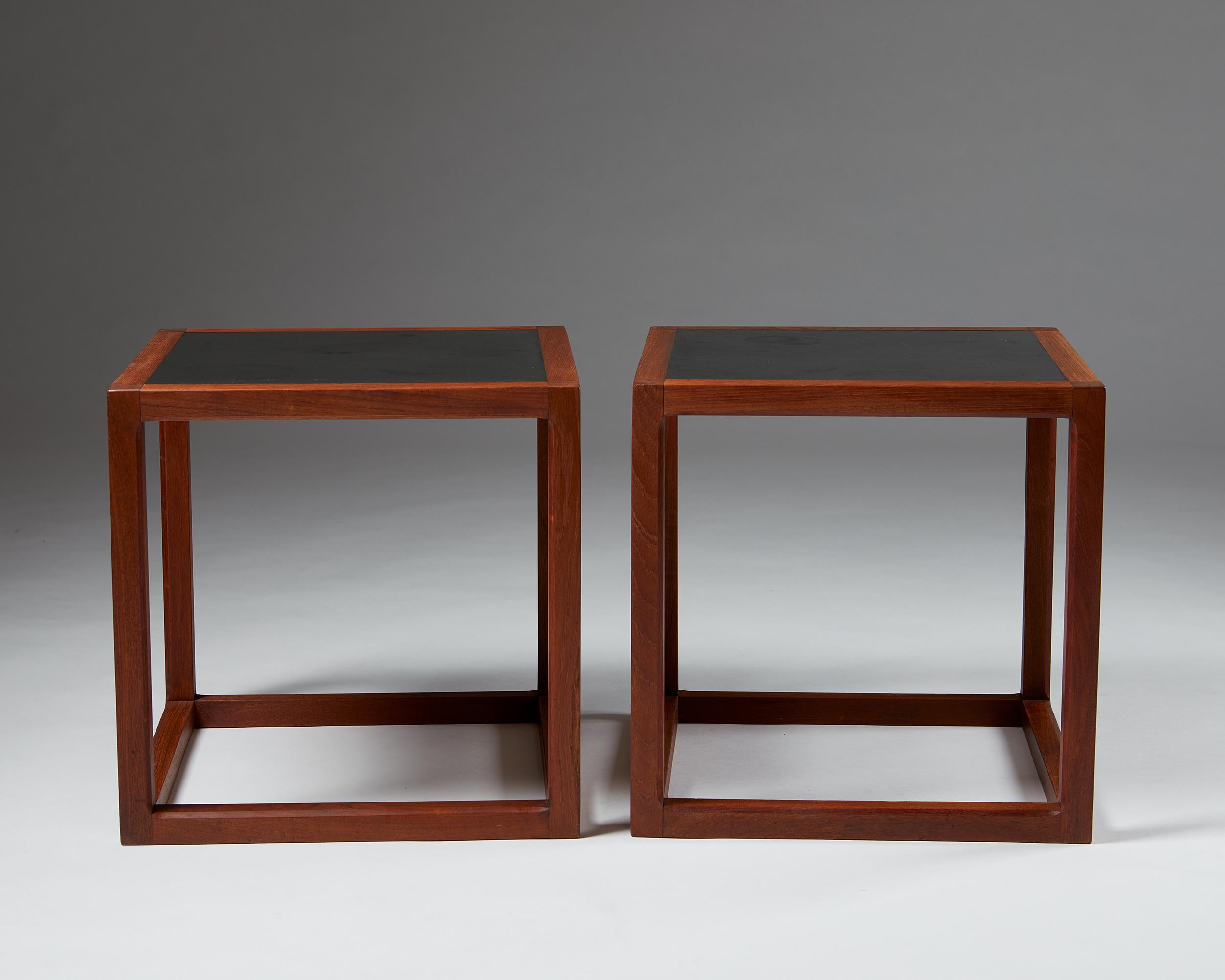 Danish Pair of Side Tables Designed by Kai Kristiansen for Aksel Kjersgaard