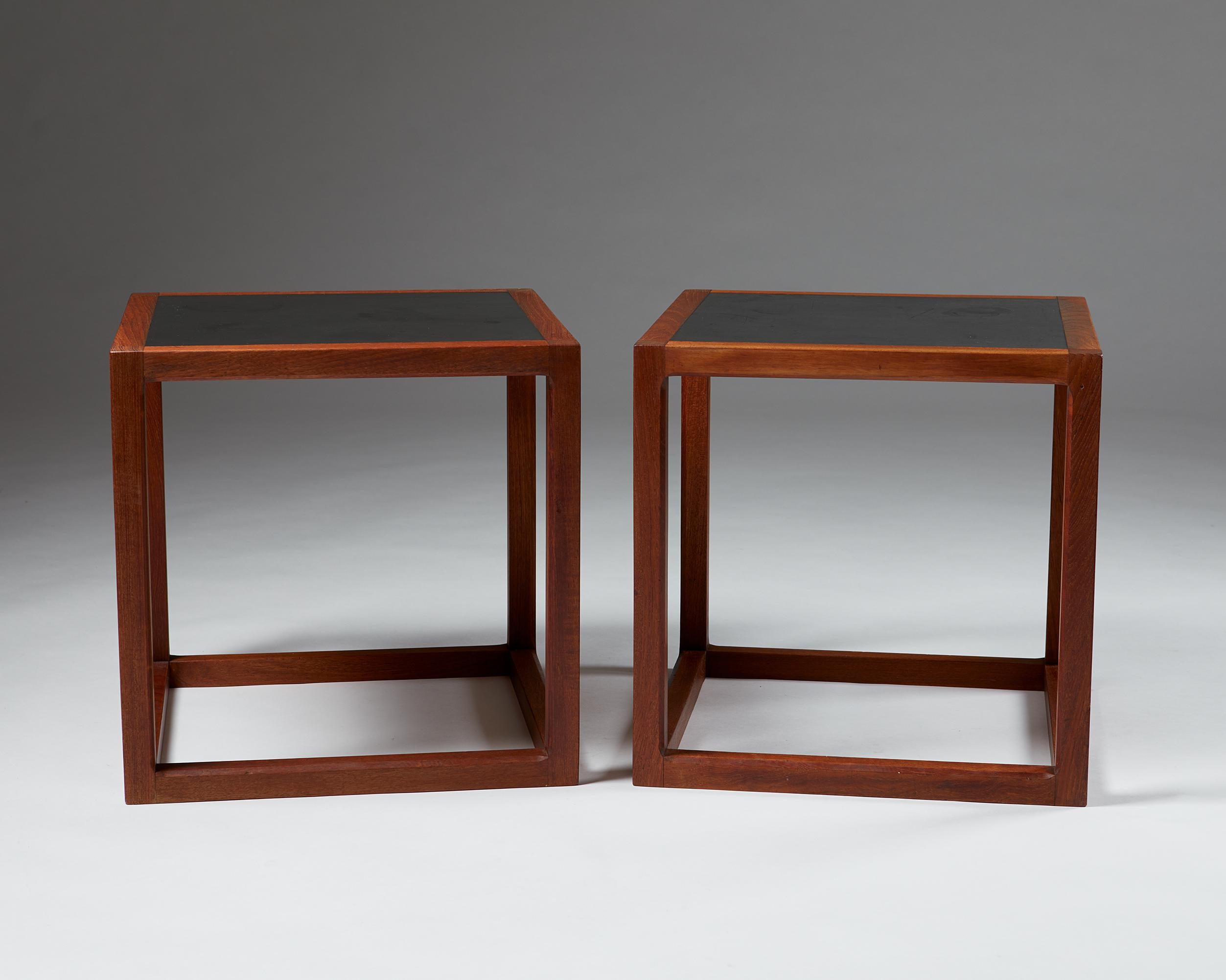 Pair of Side Tables Designed by Kai Kristiansen for Aksel Kjersgaard In Good Condition In Stockholm, SE