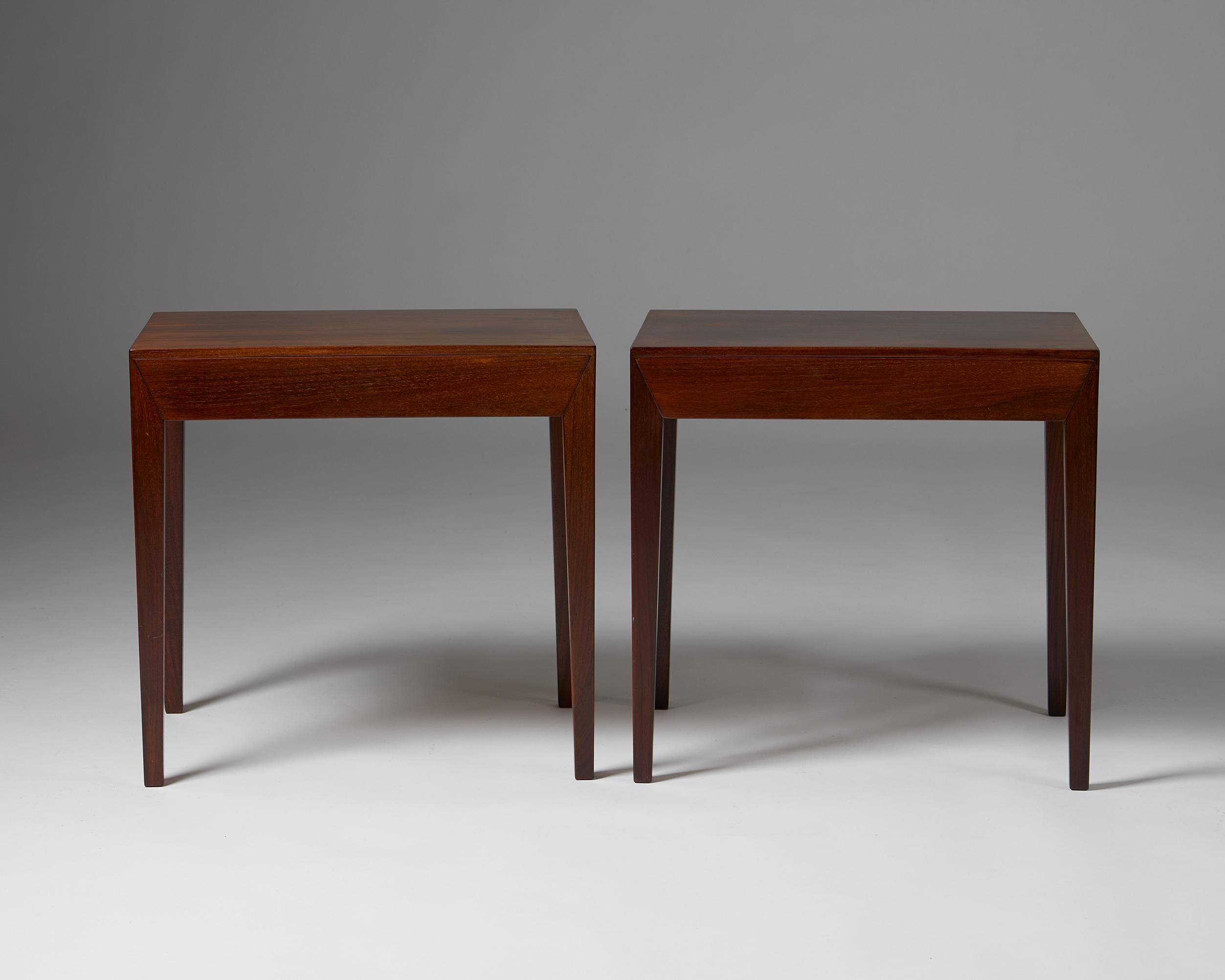 Mid-Century Modern Pair of Side Tables Designed by Severin Hansen Jr for Haslev Möbelsnedkeri