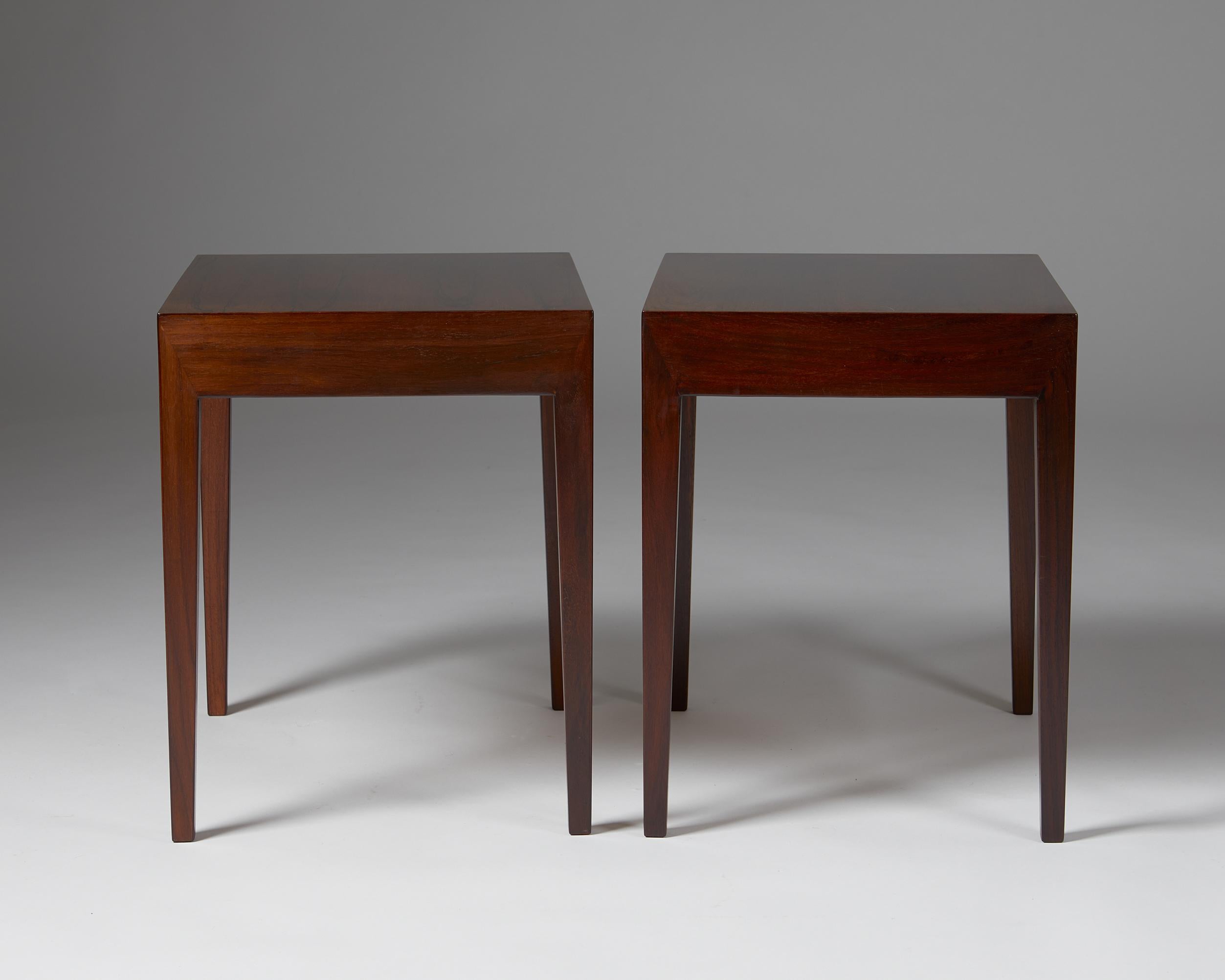 Danish Pair of Side Tables Designed by Severin Hansen Jr for Haslev Möbelsnedkeri