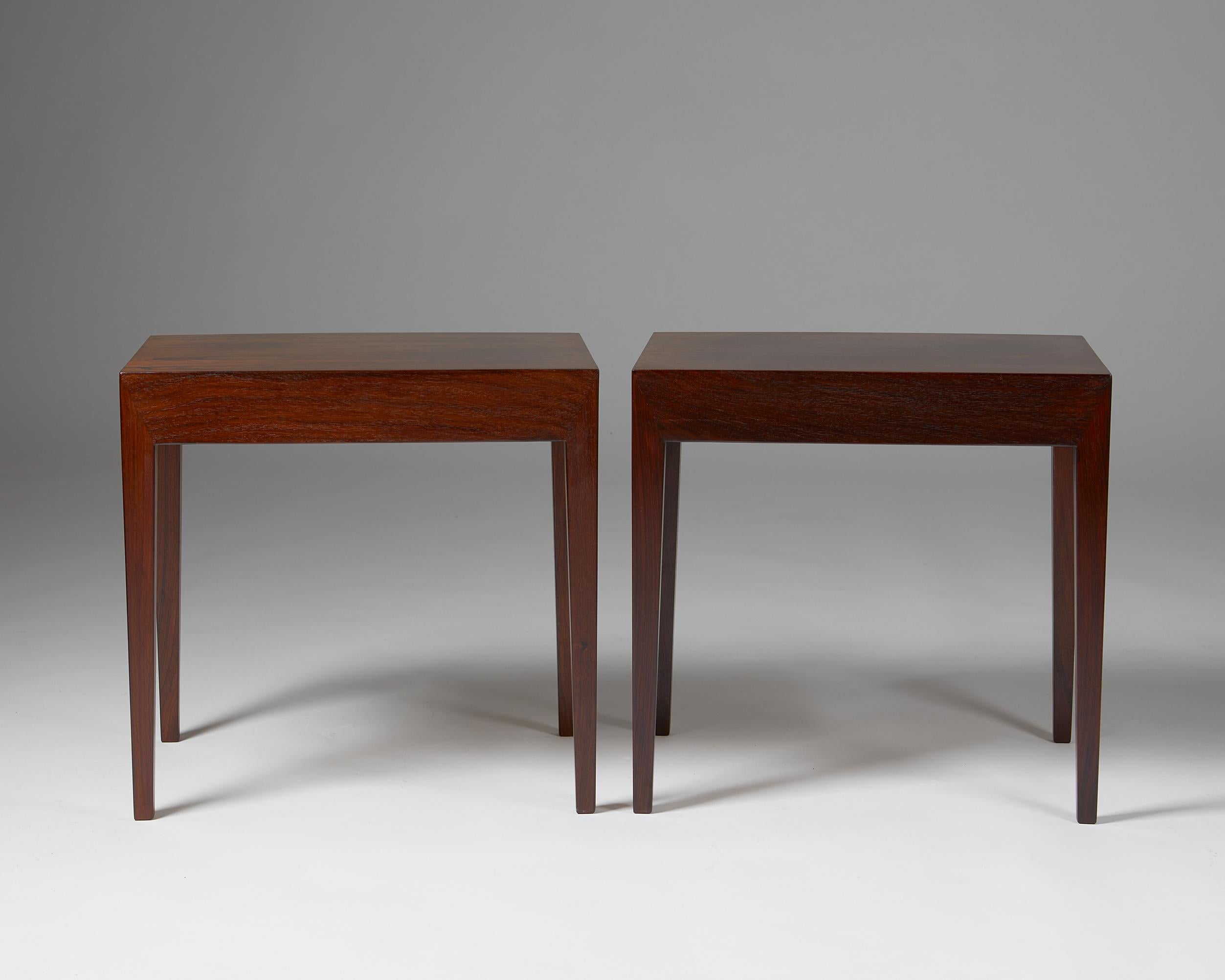 Pair of Side Tables Designed by Severin Hansen Jr for Haslev Möbelsnedkeri In Good Condition In Stockholm, SE