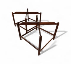 Pareja de mesas auxiliares de madera noble y mármol, Jorge Jabour, años 60