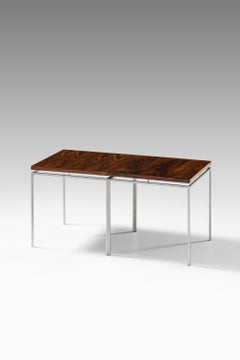 Paire de tables d'appoint en bois de rose et Steele par Knud Joos, années 1950