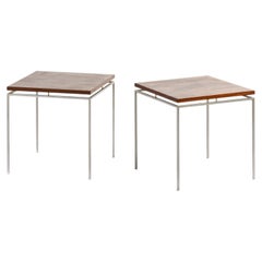 Paire de tables d'appoint en bois de rose et Steele par Knud Joos, années 1950
