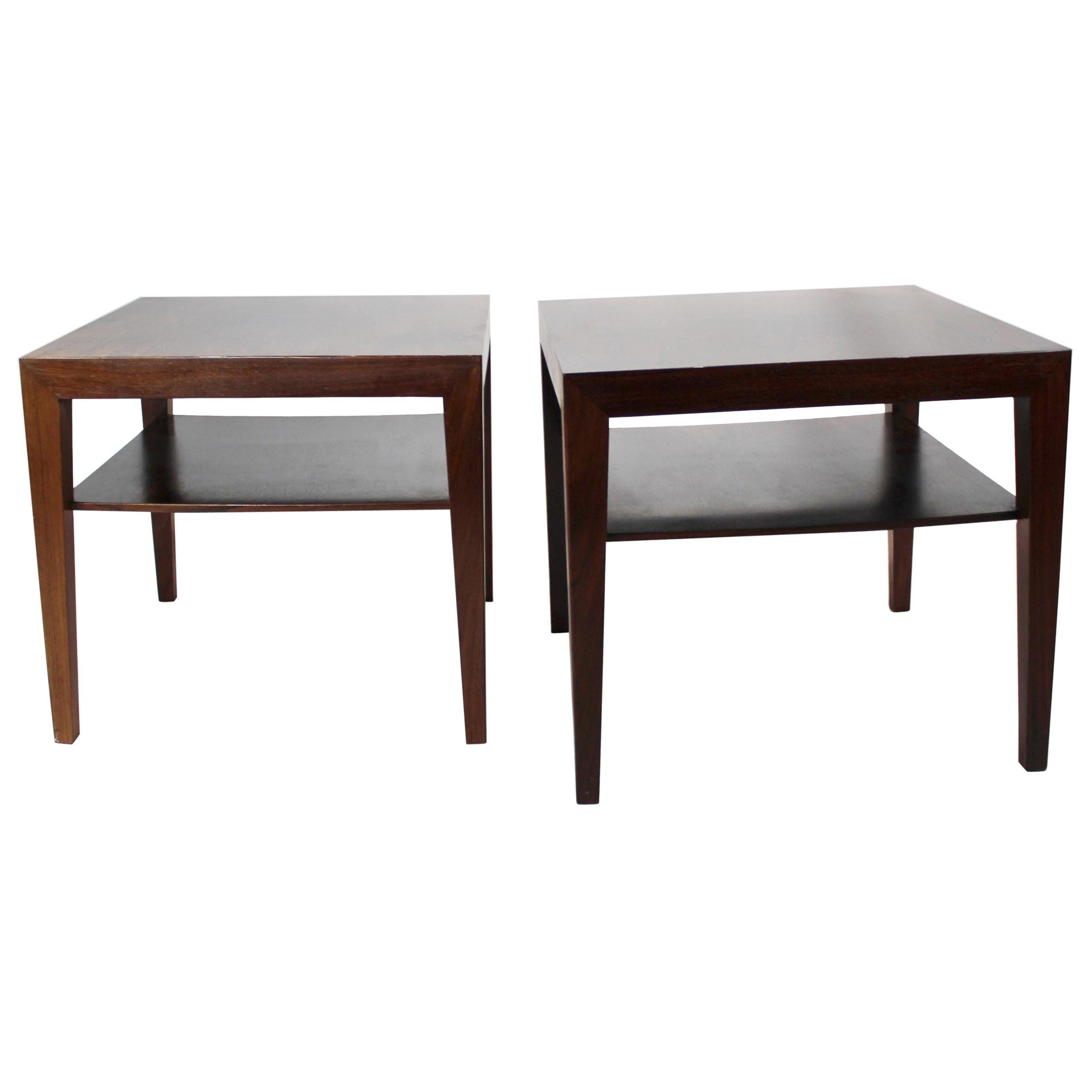 Pair of Side Tables in Rosewood by Severin Hansen for Haslev Furniture, 1960s